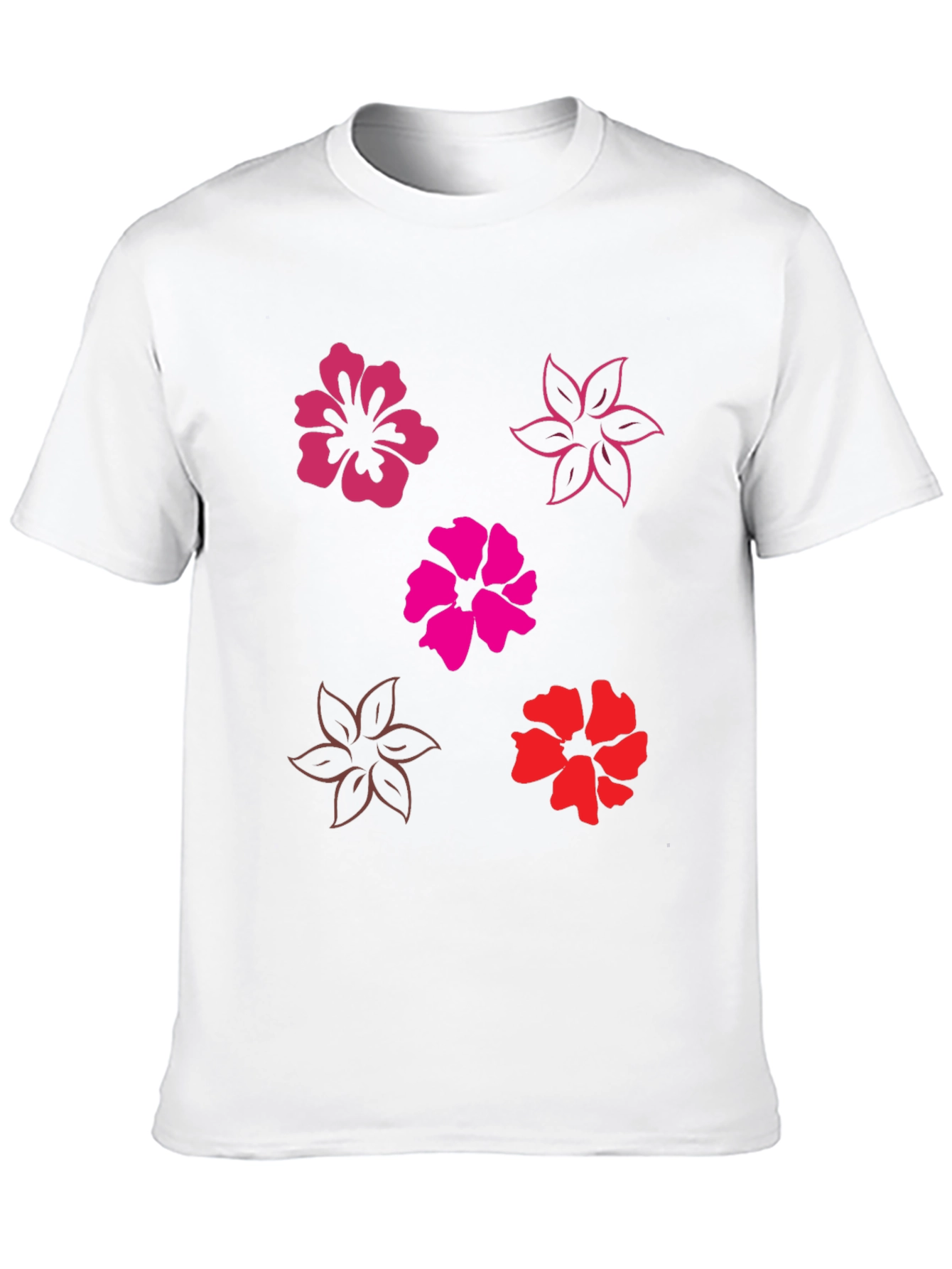 Floral Print Black T-Shirt - Casual Comfort