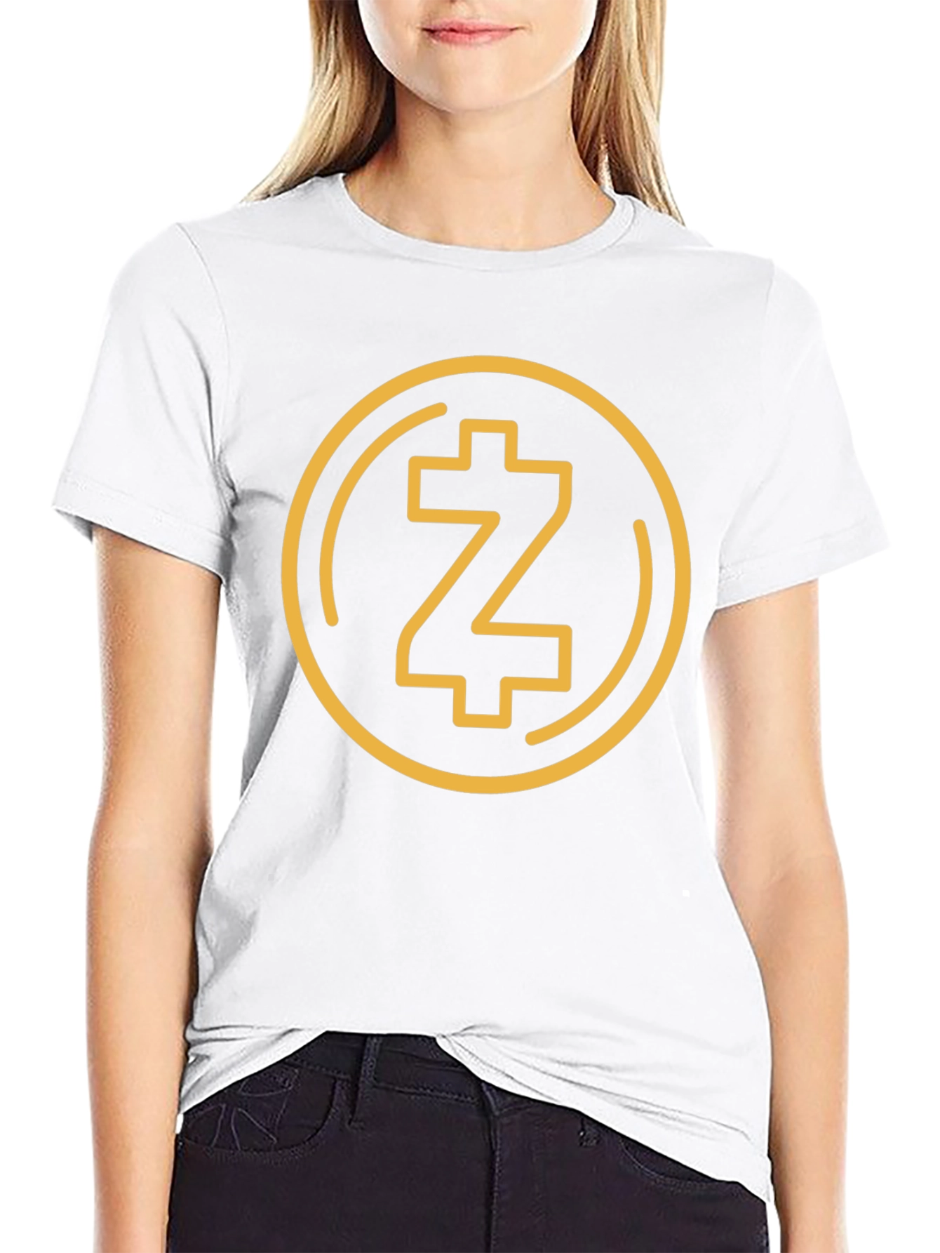 Black T-Shirt with Gold Crypto Coin Z Design