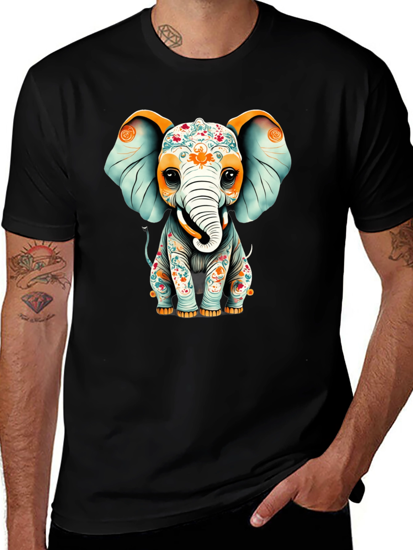 Elephant Graphic T-Shirt - Black