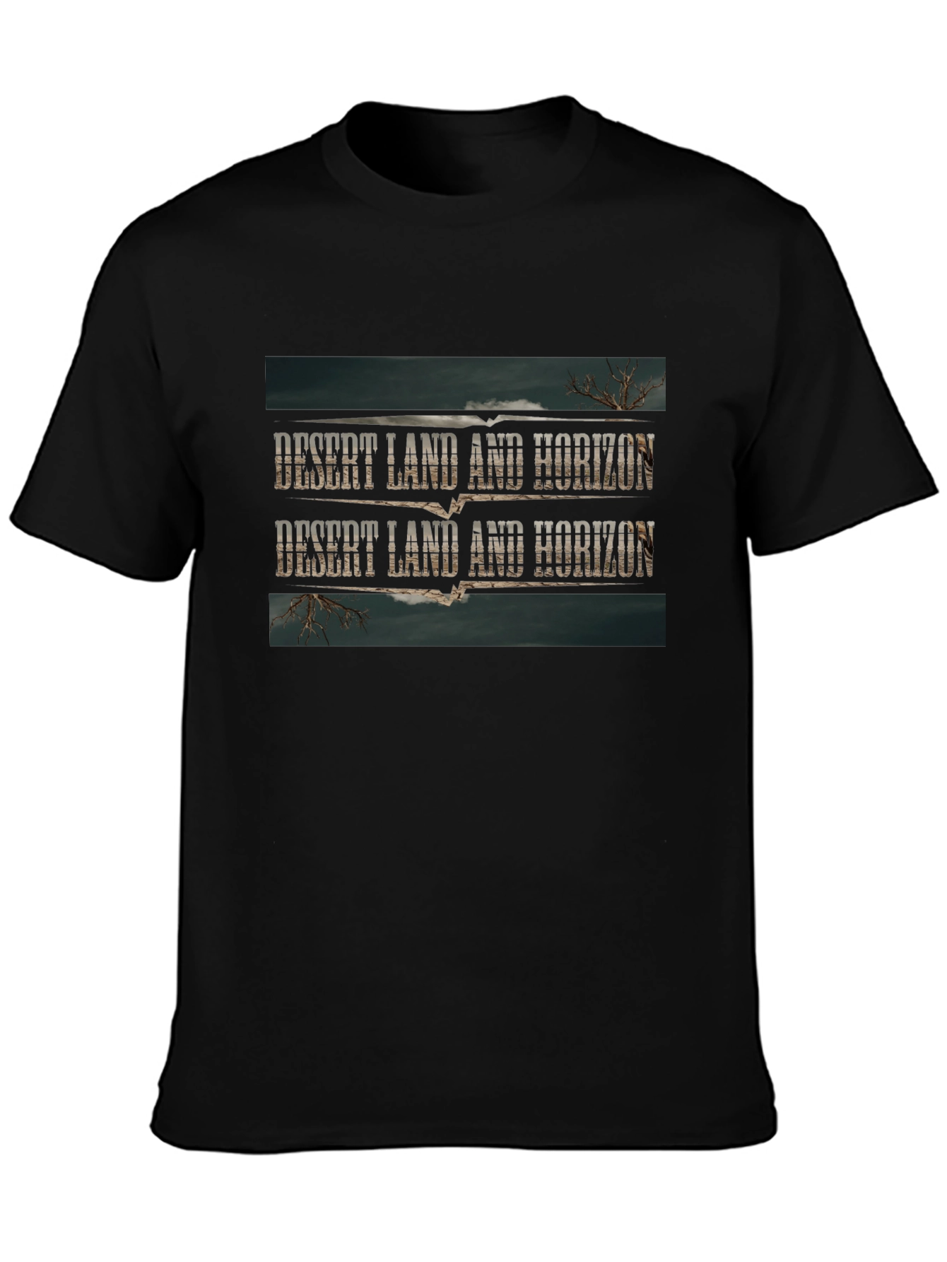 Desert Land Horizon Black T-Shirt