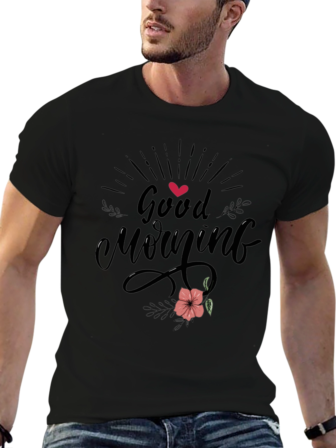 Good Morning Black Graphic Tee