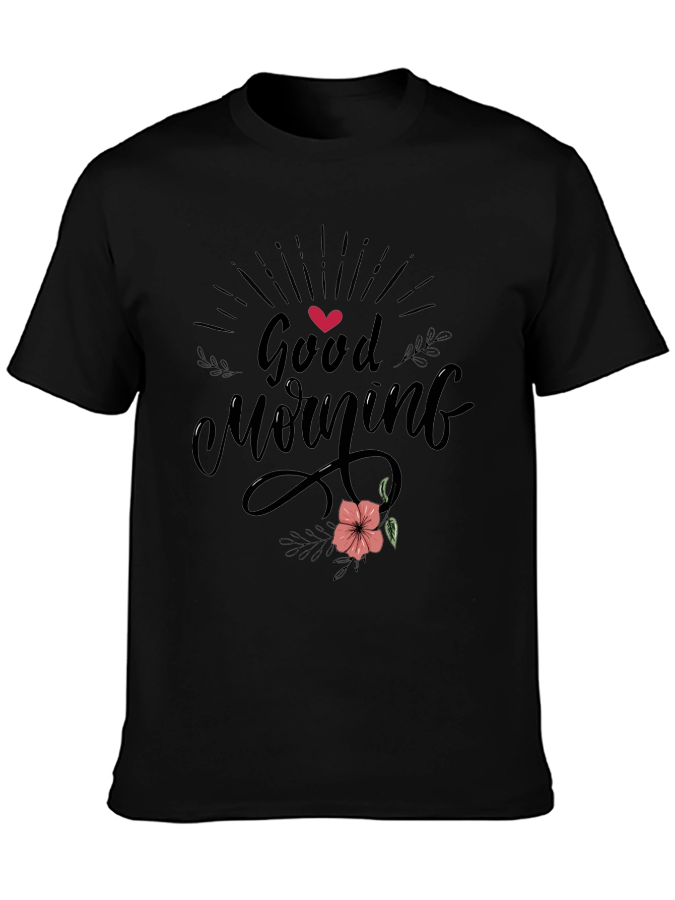 Good Morning Black Graphic Tee