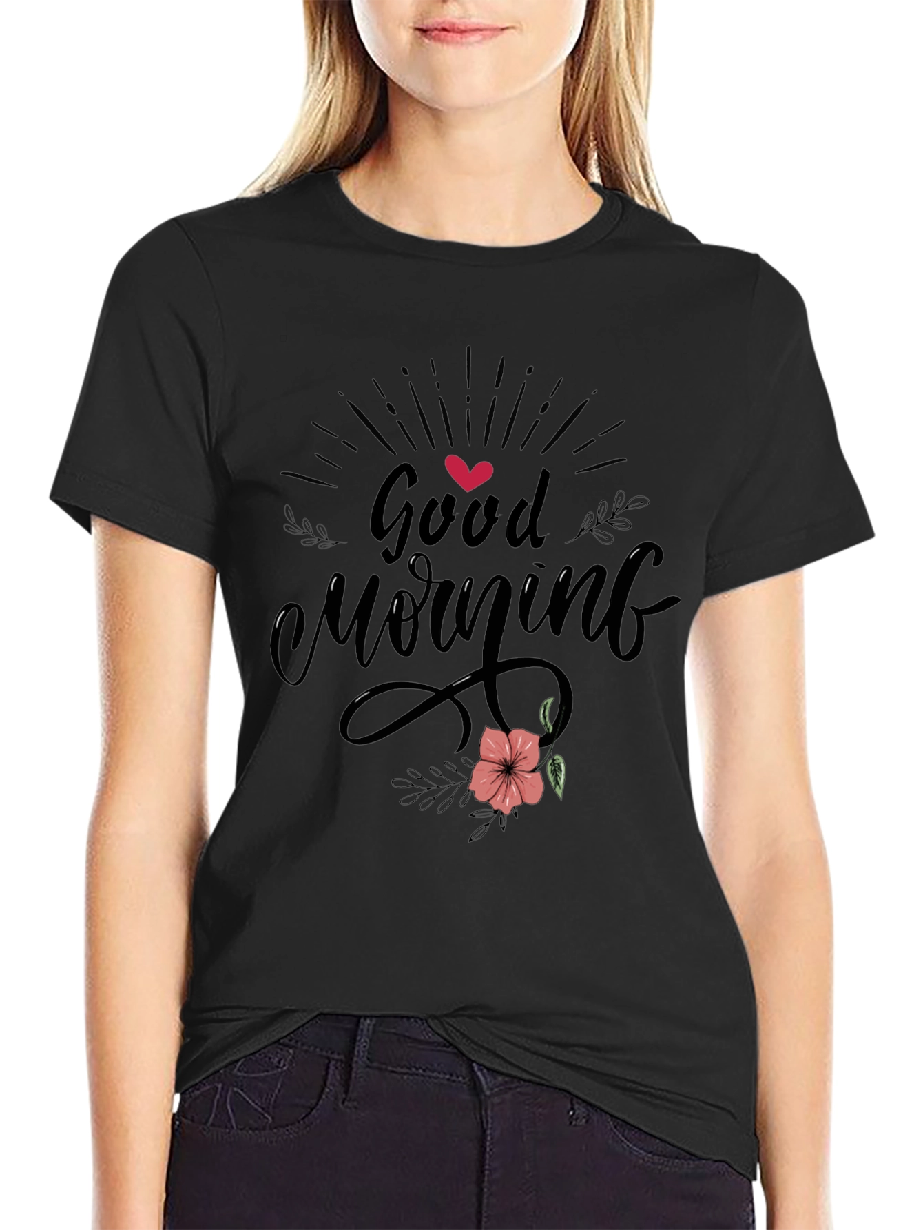 Good Morning Black Graphic Tee