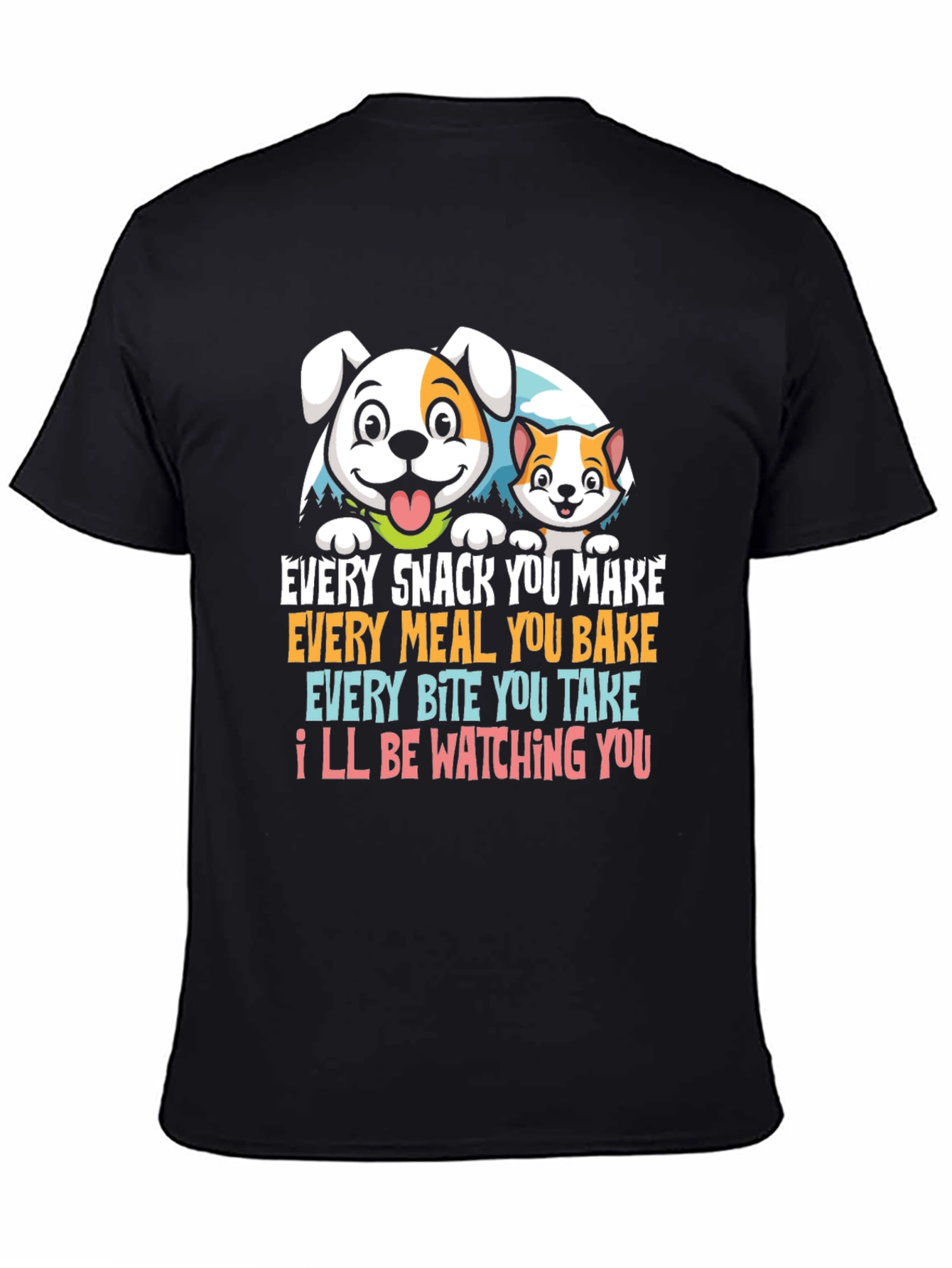 Funny Pet Lover T-Shirt Dog & Cat Watching You
