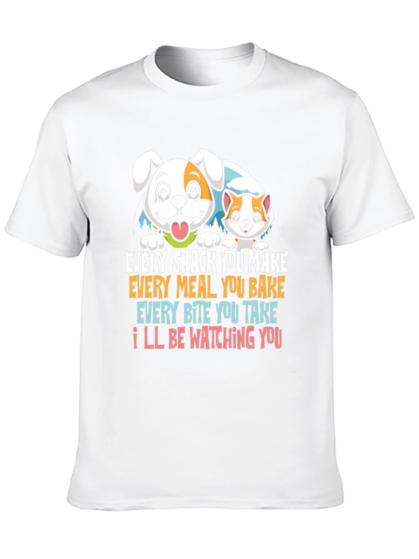 Funny Pet Lover T-Shirt Dog & Cat Watching You