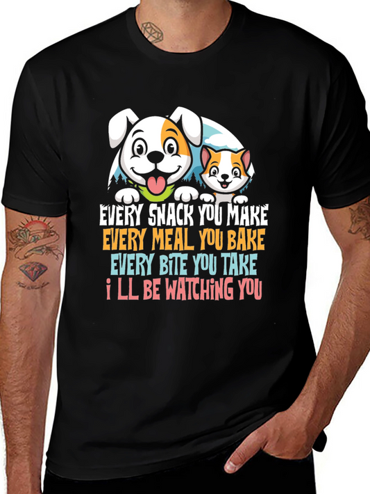 Funny Pet Lover T-Shirt Dog & Cat Watching You