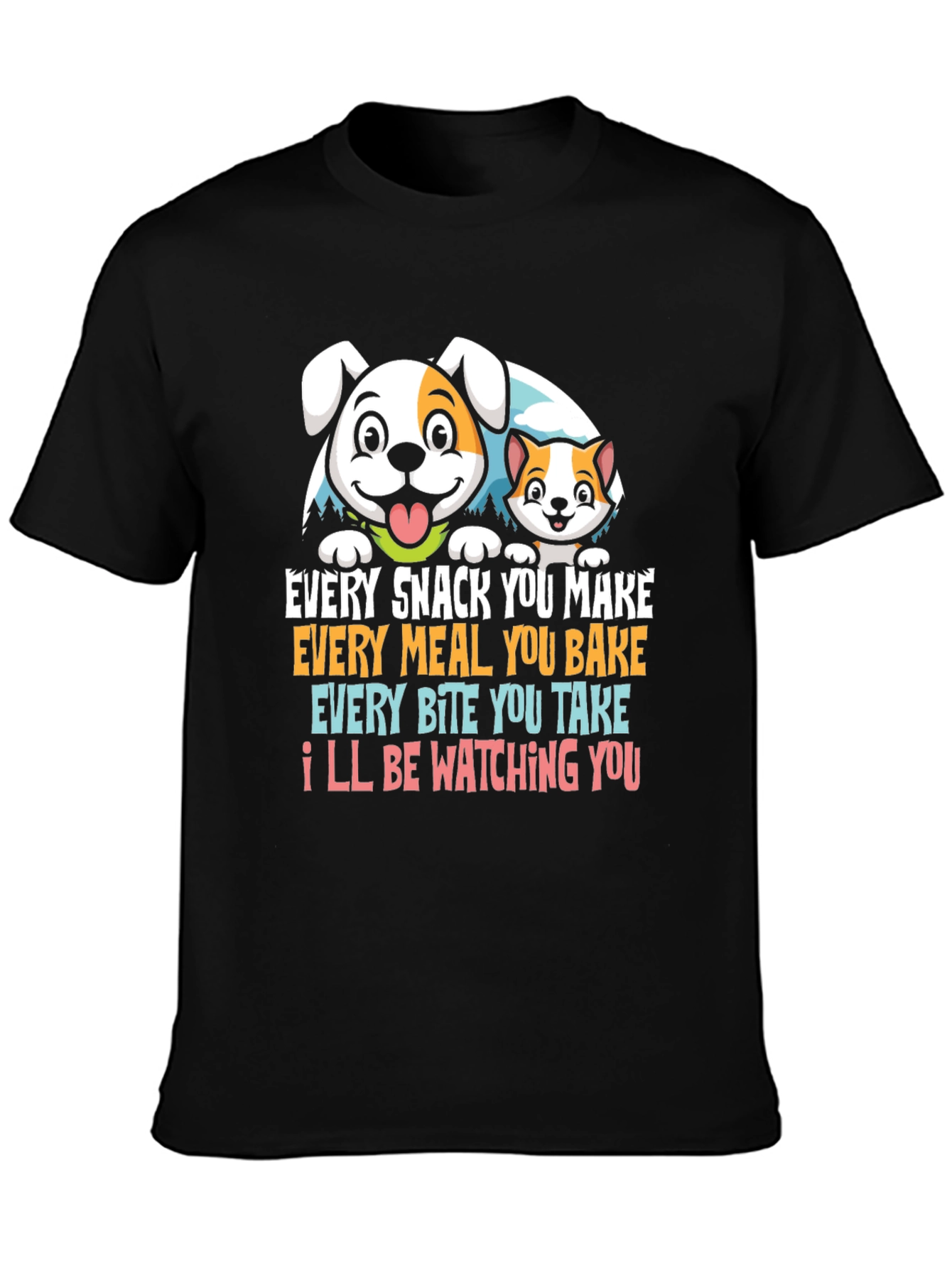 Funny Pet Lover T-Shirt Dog & Cat Watching You