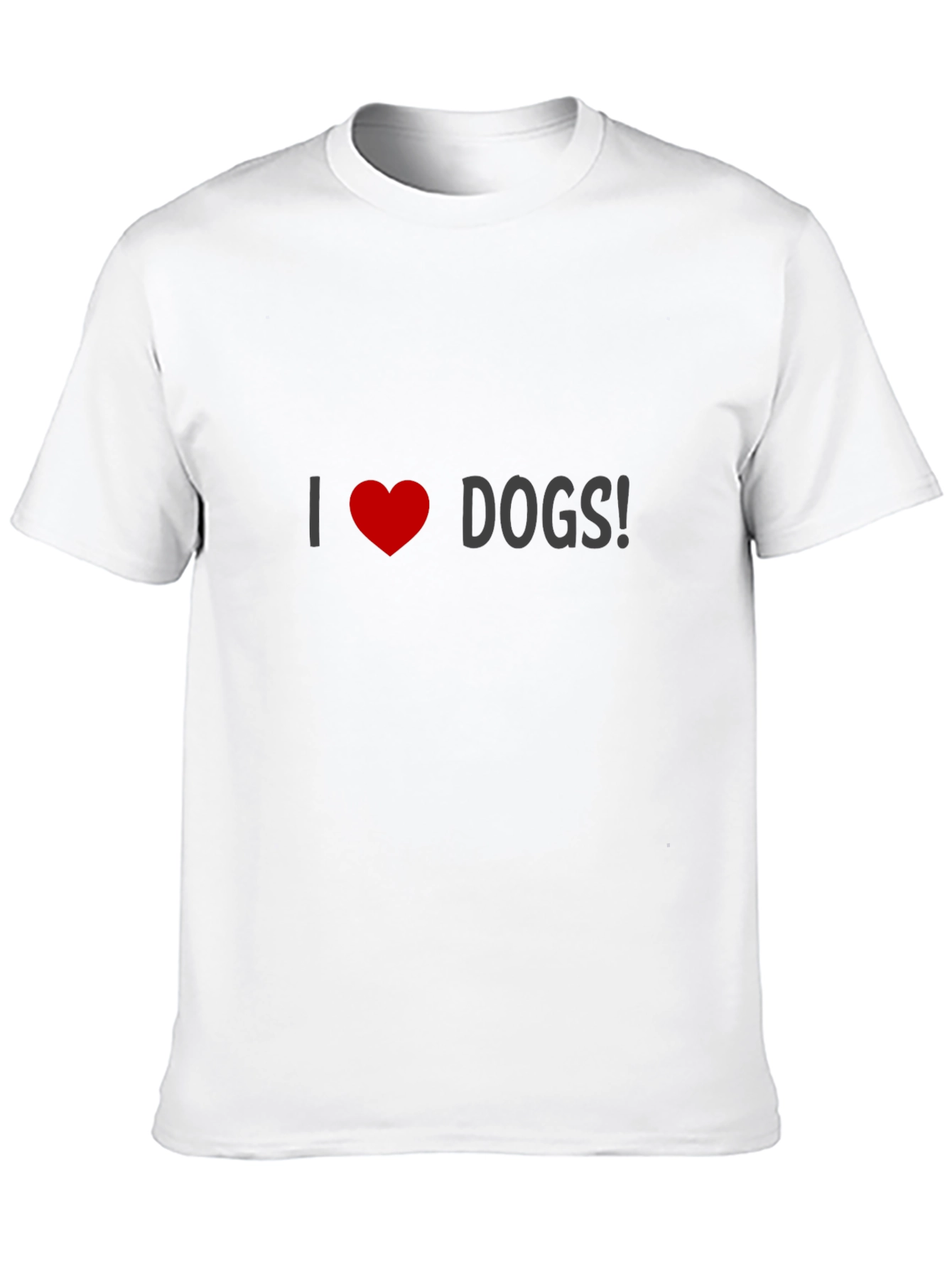 I Love Dogs T-Shirt - Black Crew Neck