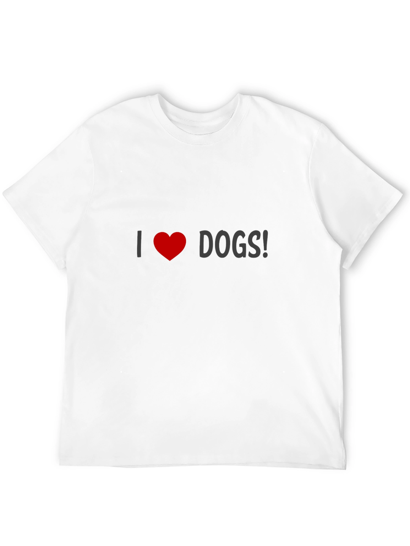 I Love Dogs T-Shirt - Black Crew Neck