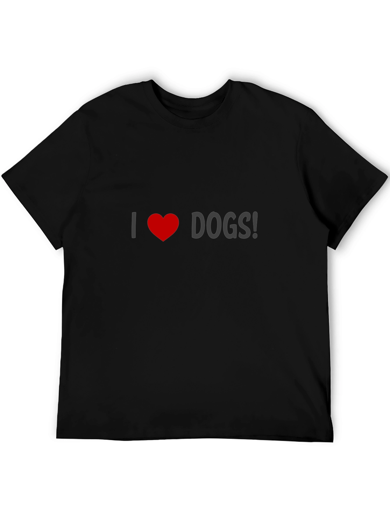 I Love Dogs T-Shirt - Black Crew Neck