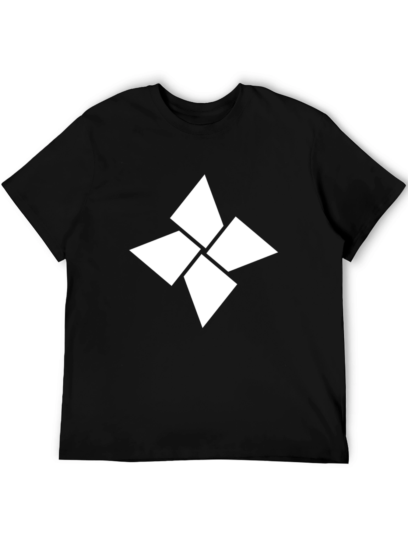 Geometric White Logo Black T-Shirt