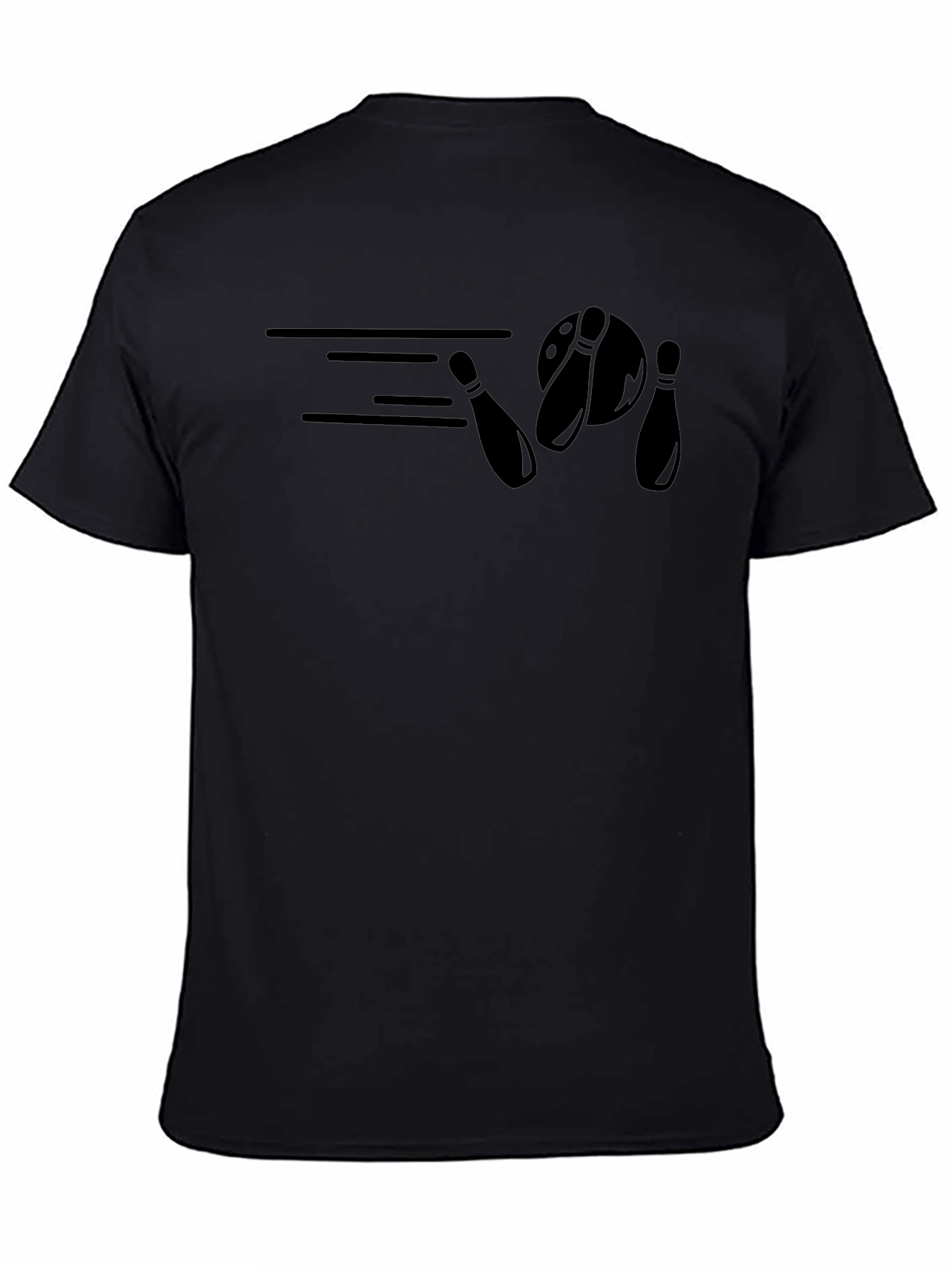Bowling Strike Graphic Tee - Classic Black