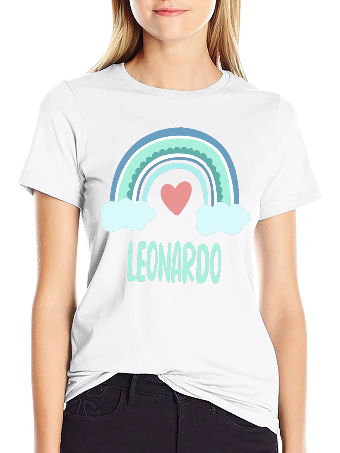 Leonardo Rainbow Heart Personalized T-Shirt