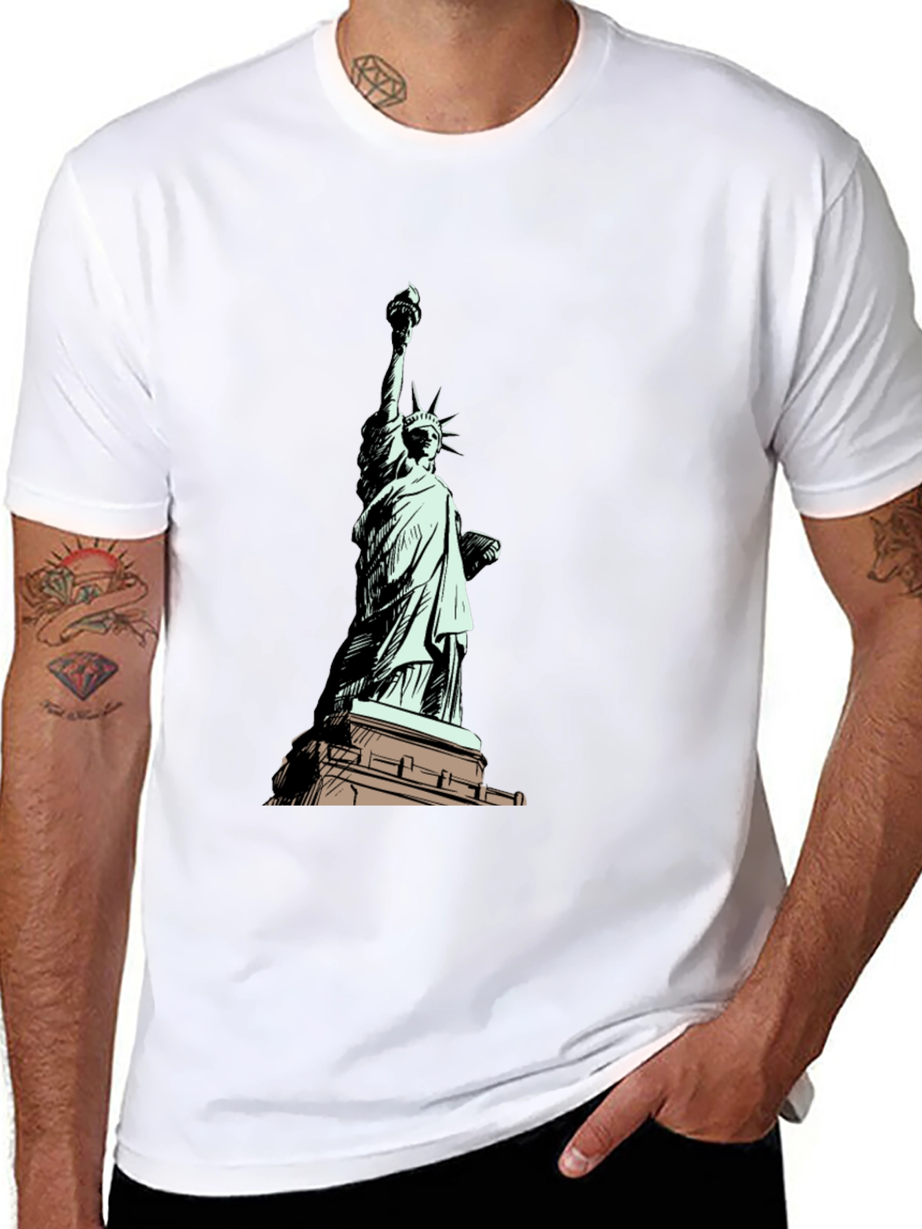 Statue of Liberty Graphic T-Shirt - Black