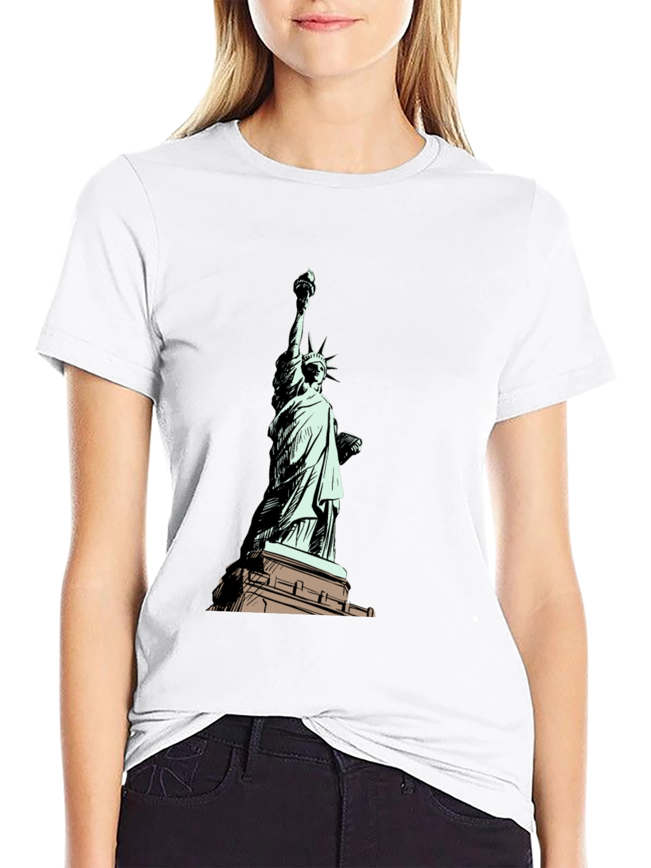 Statue of Liberty Graphic T-Shirt - Black