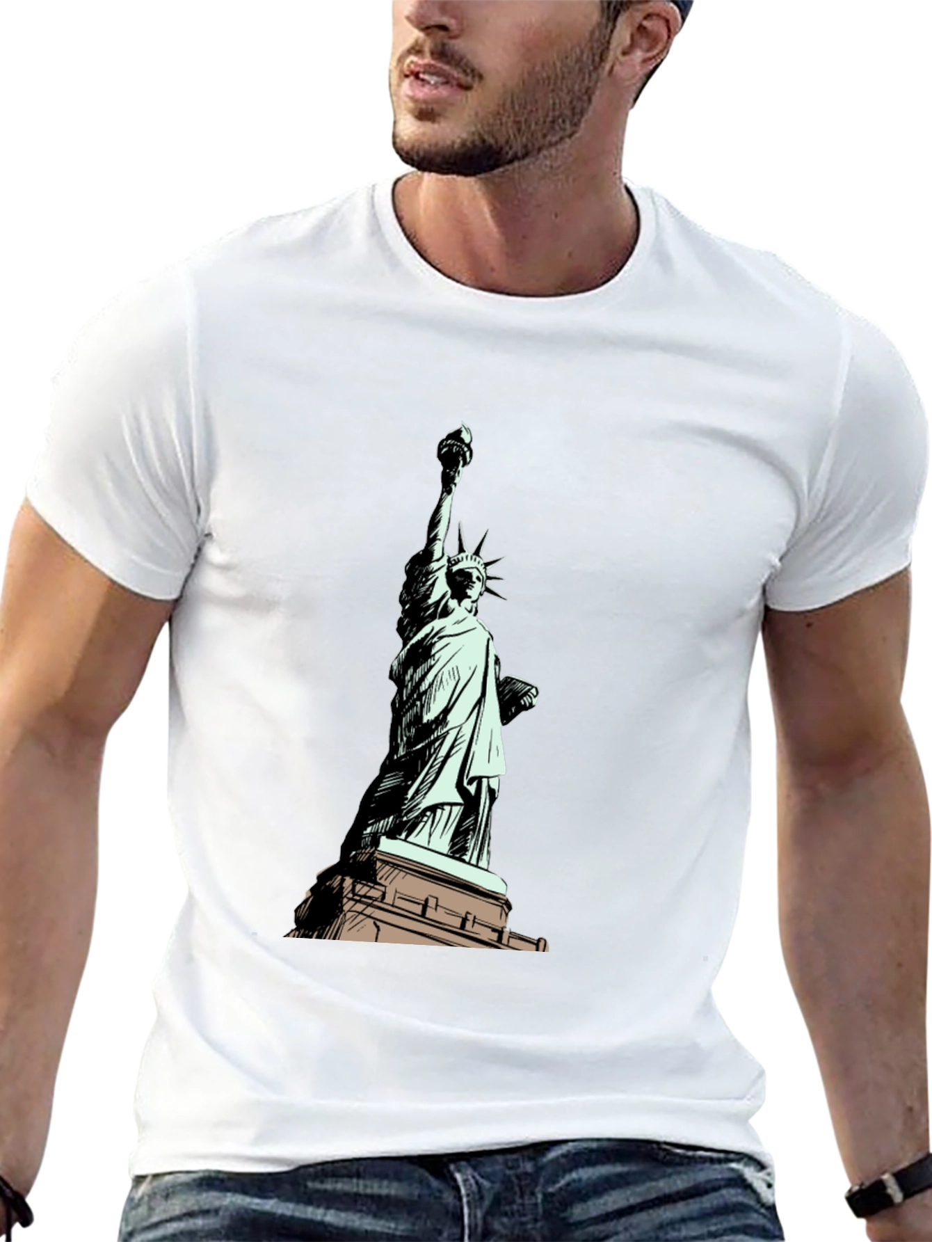 Statue of Liberty Graphic T-Shirt - Black