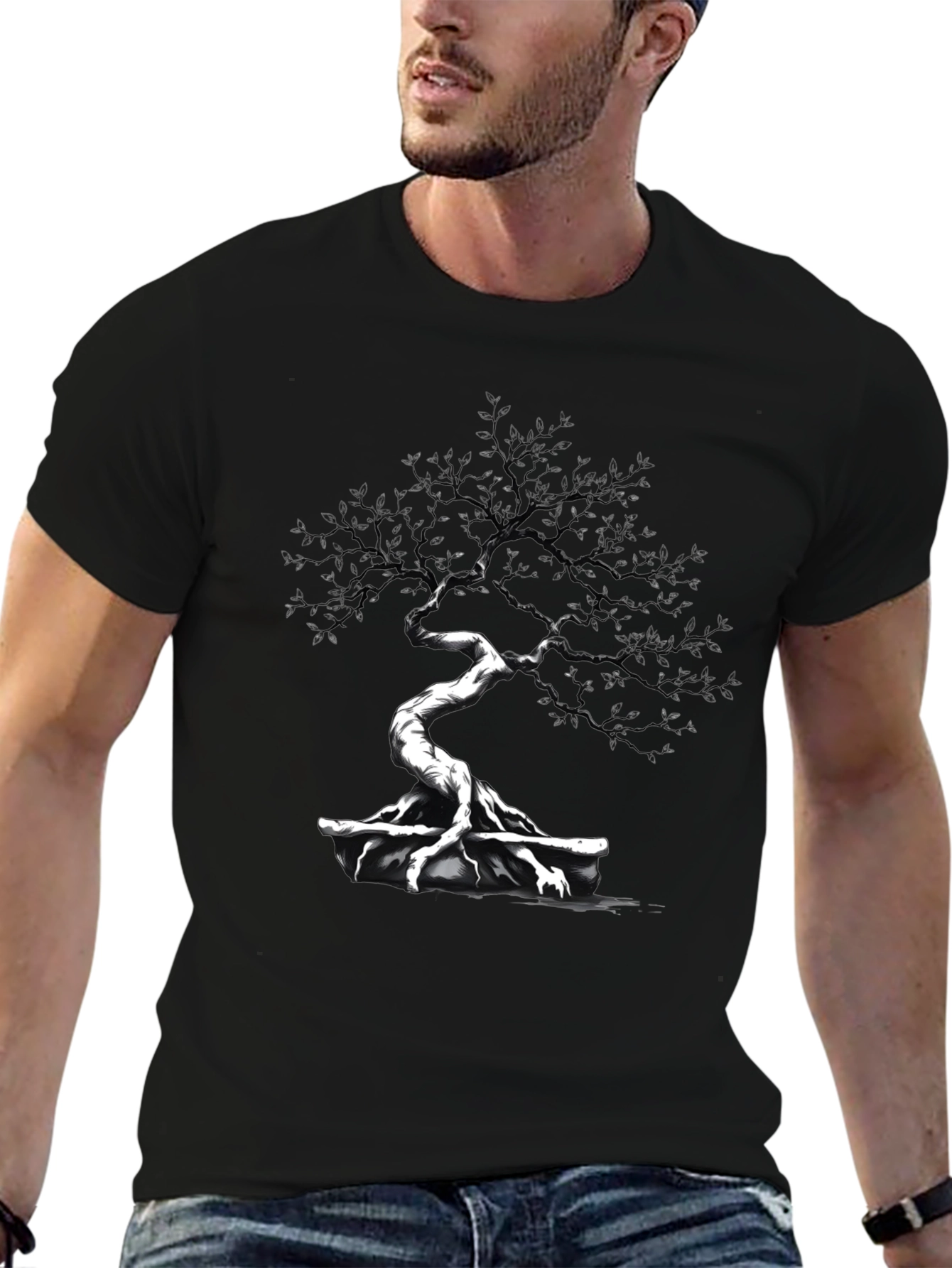 Bonsai Tree Graphic T-Shirt - Artistic Design