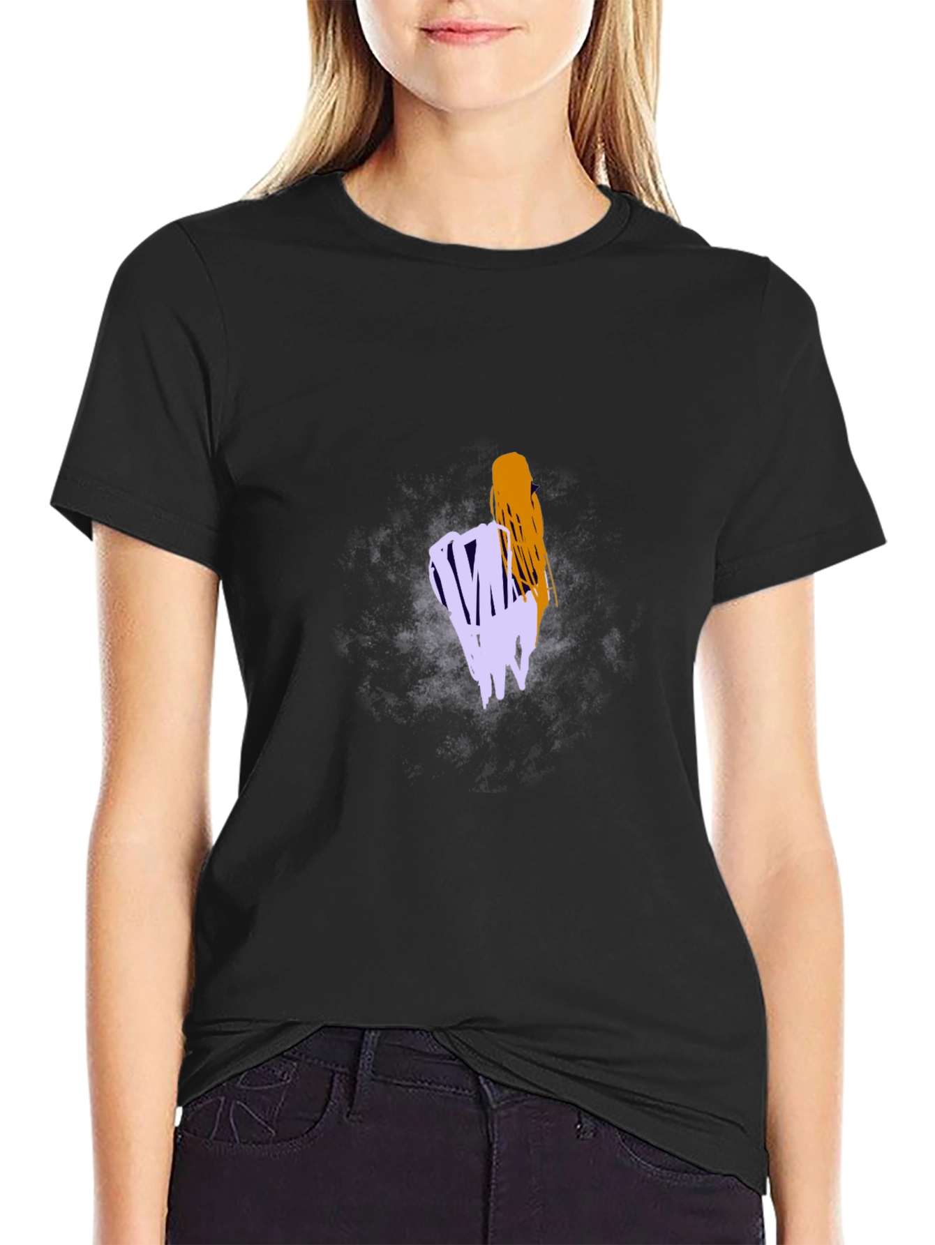 Abstract Graphic Tee - Casual Black T-Shirt