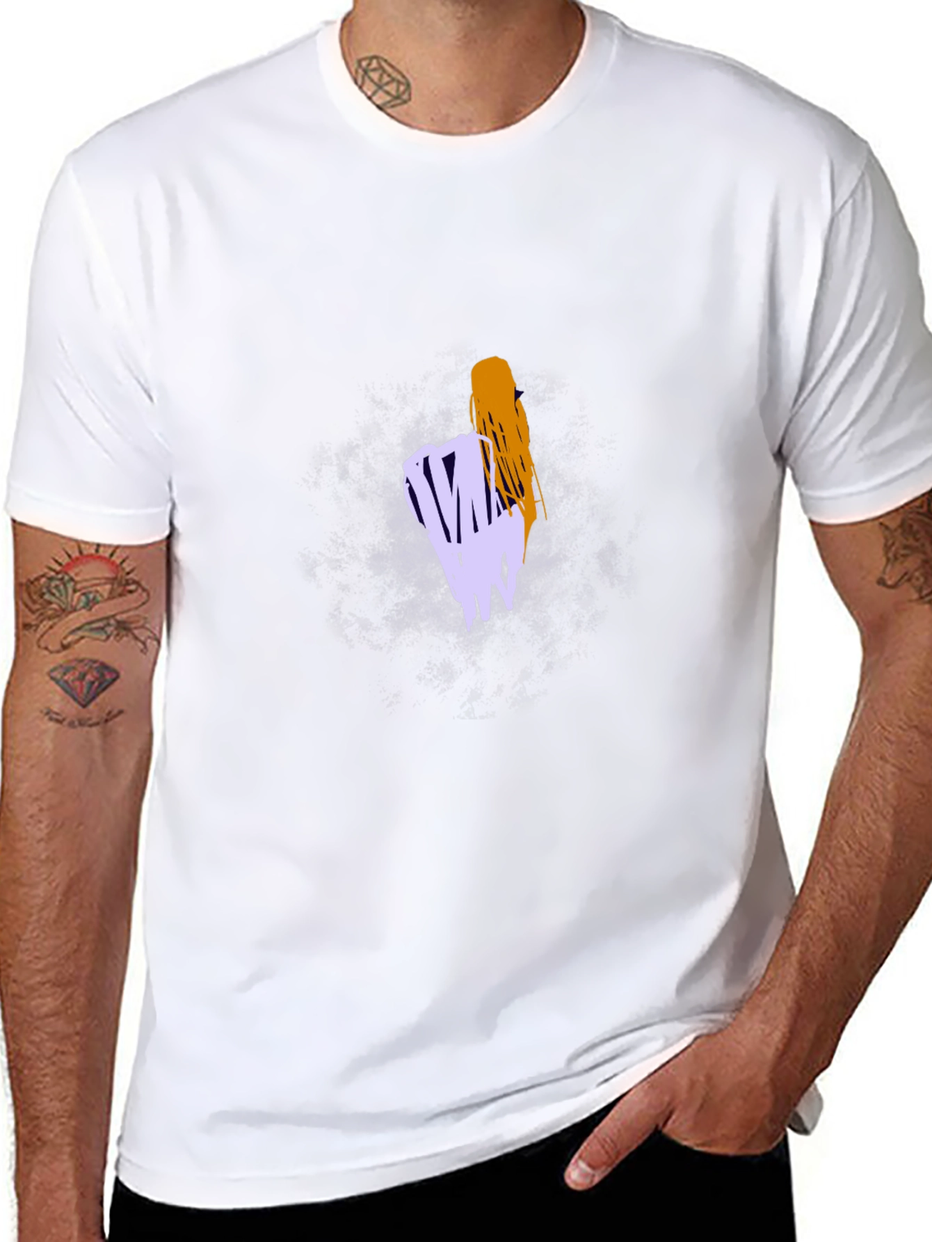 Abstract Graphic Tee - Casual Black T-Shirt