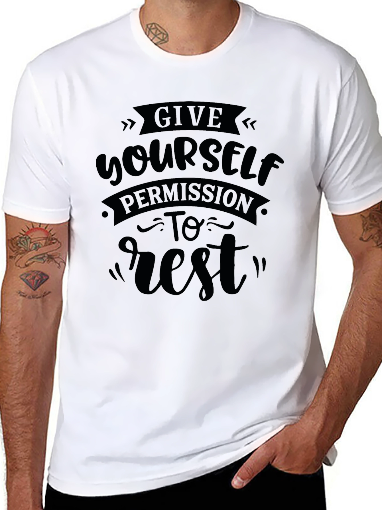 Give Yourself Permission To Rest Black T-Shirt