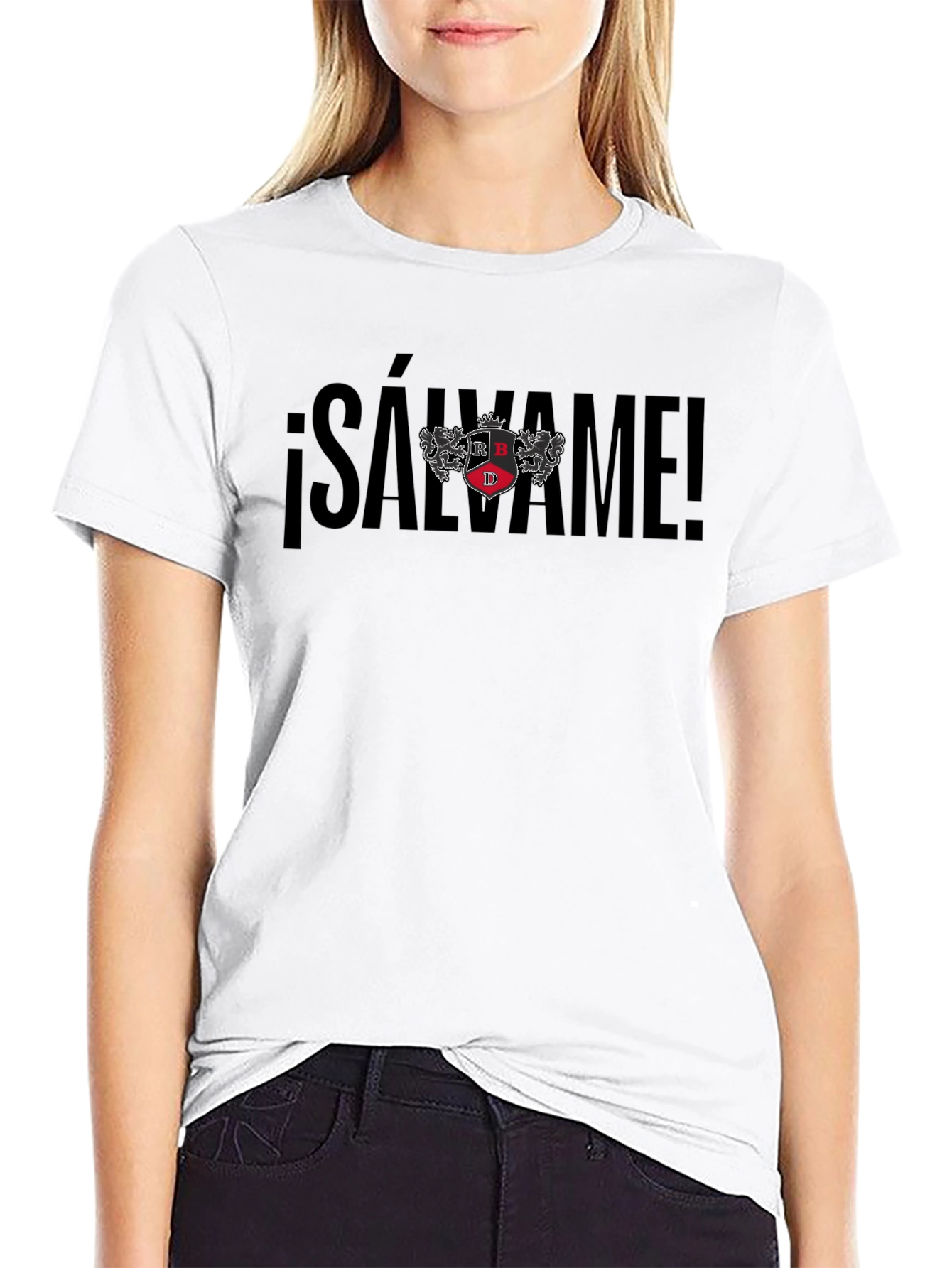 Salvame T-Shirt - Black Cotton Blend Graphic Tee