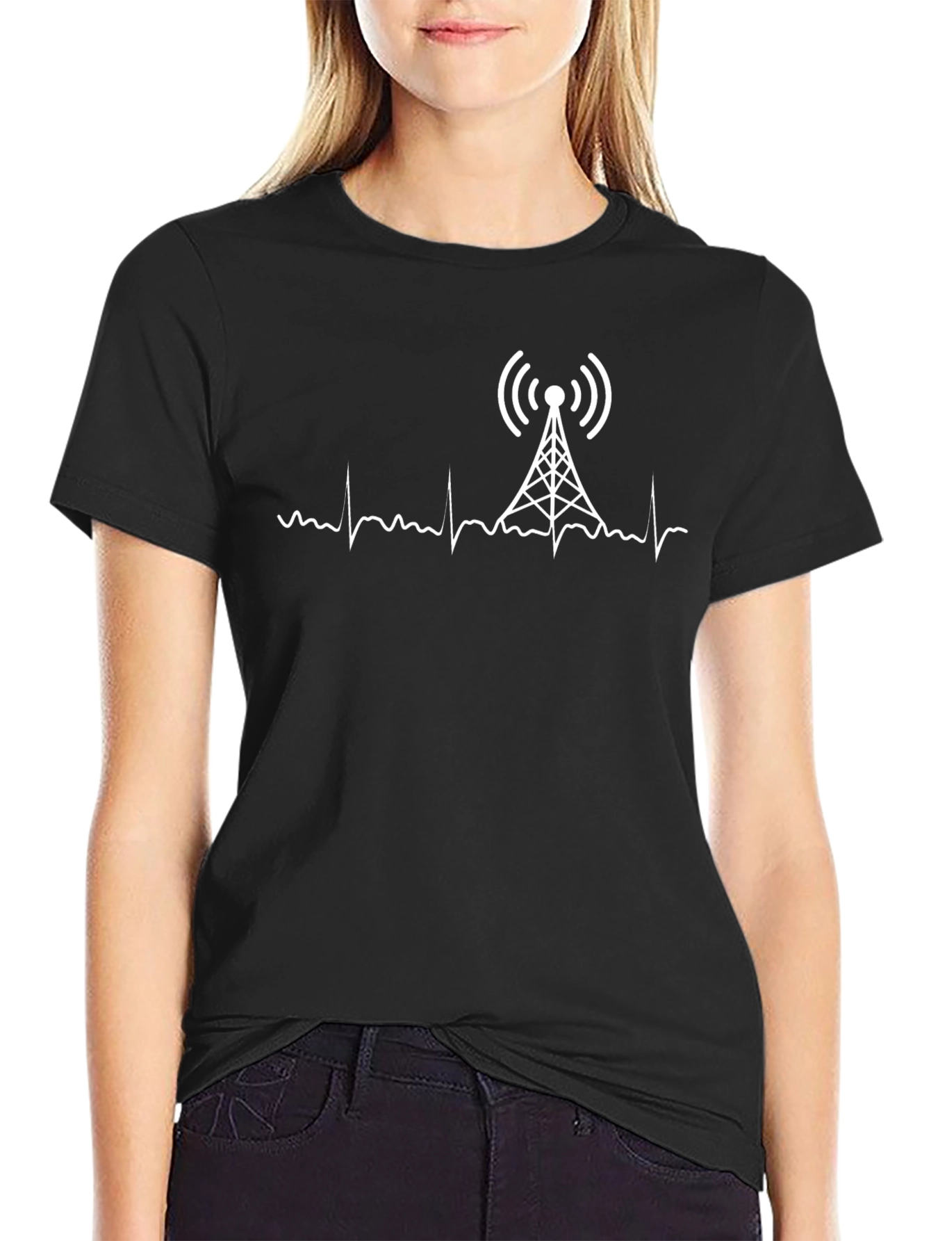 Radio Tower Heartbeat T-Shirt - Operator Gift