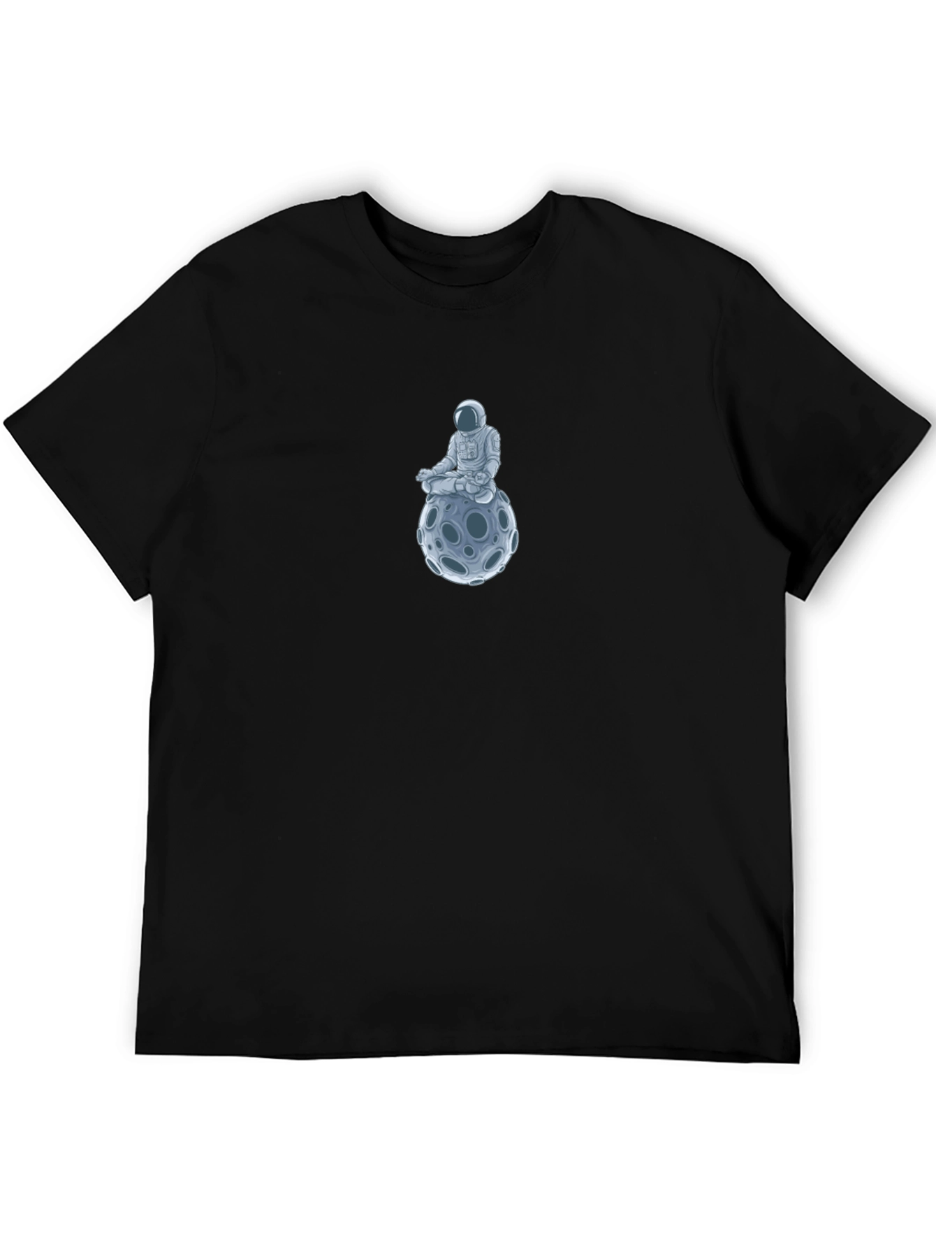 Astronaut Moon Meditation Black T-Shirt