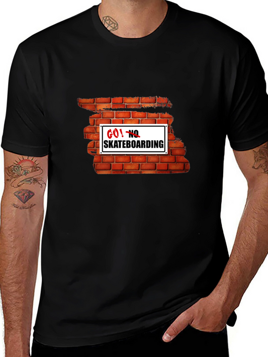 Go! No Skateboarding Brick Wall Graphic Tee