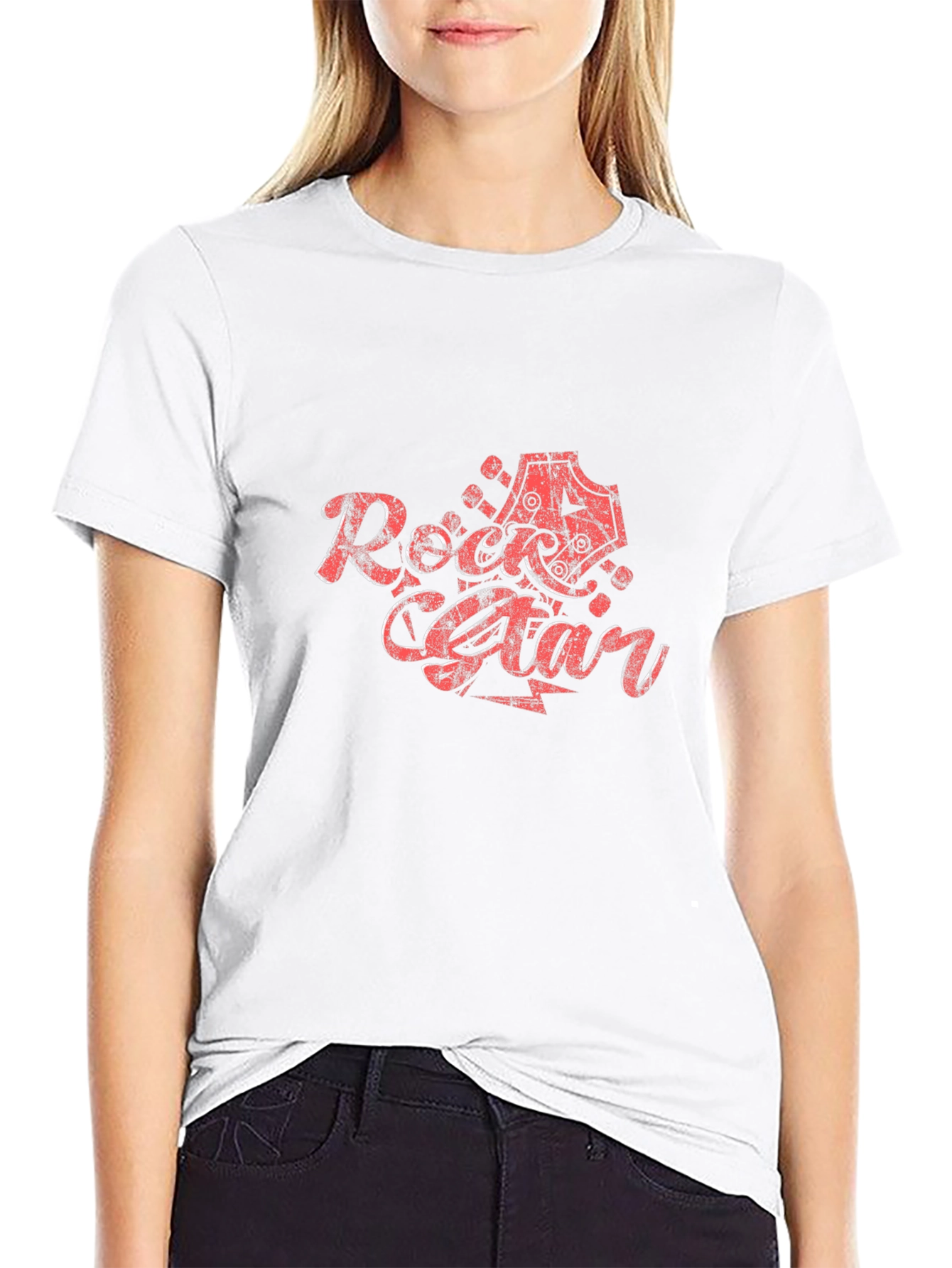 Rock Star Graphic Print T-Shirt - Black