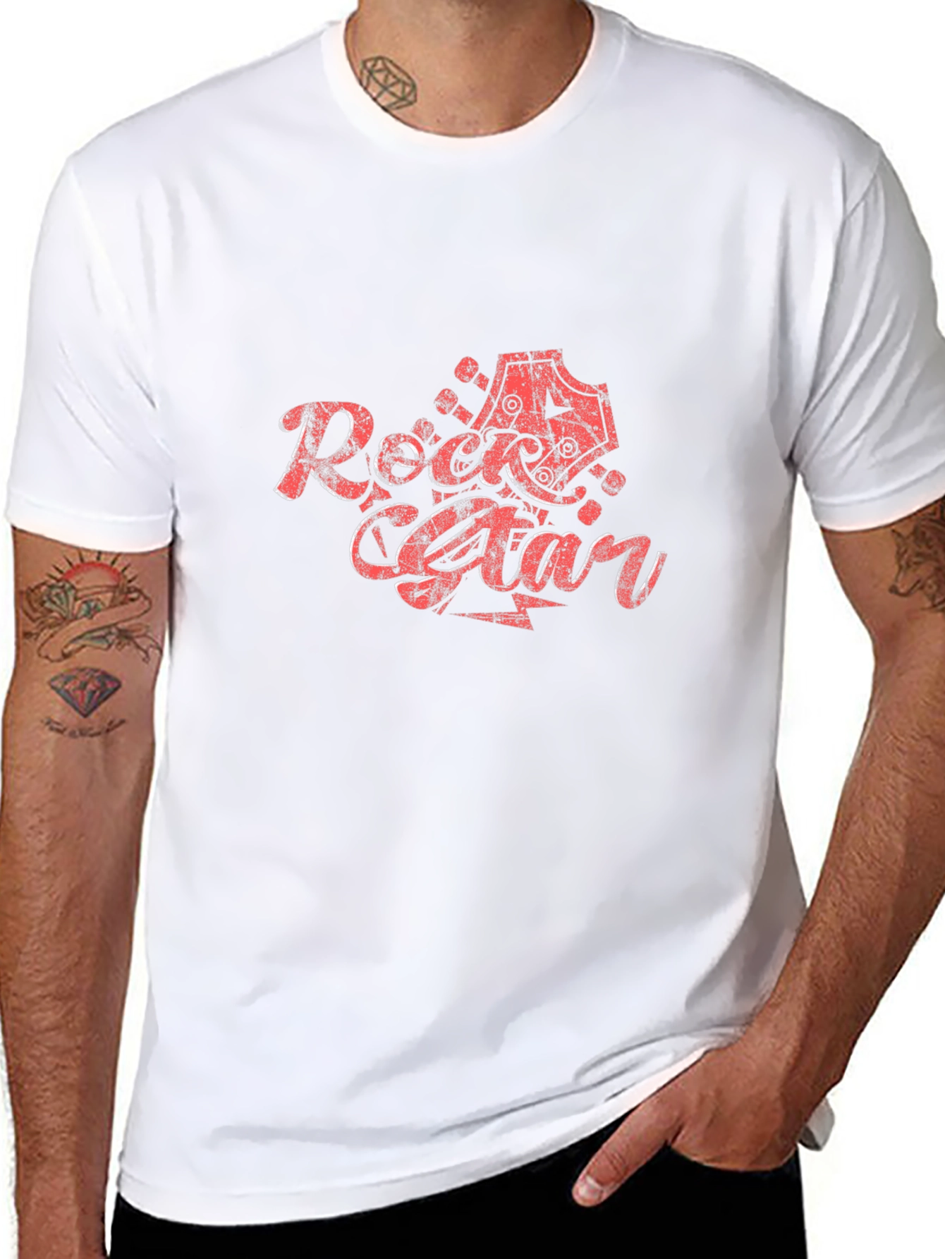 Rock Star Graphic Print T-Shirt - Black