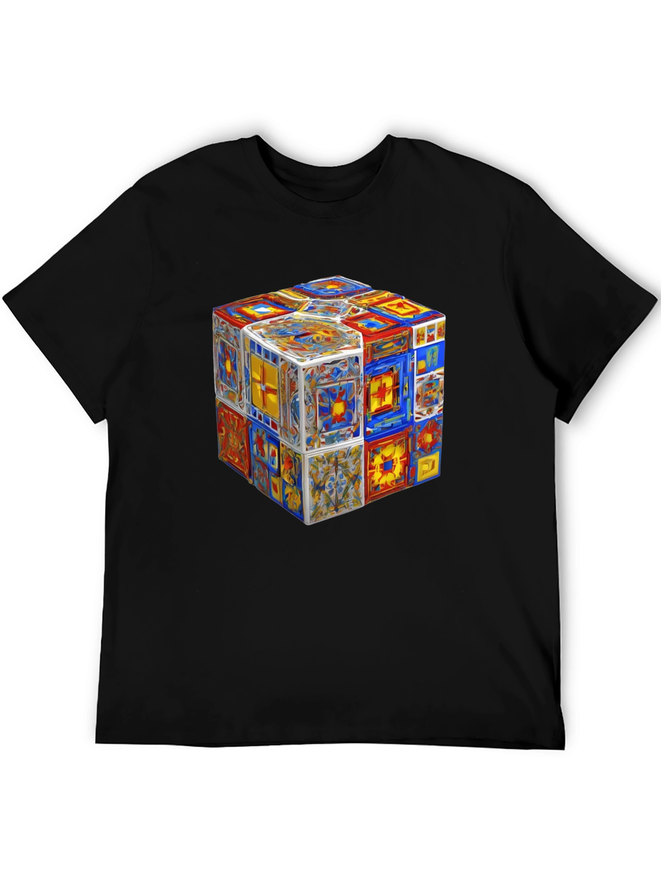 Artistic Cube Graphic Tee - Unique Mens T-Shirt