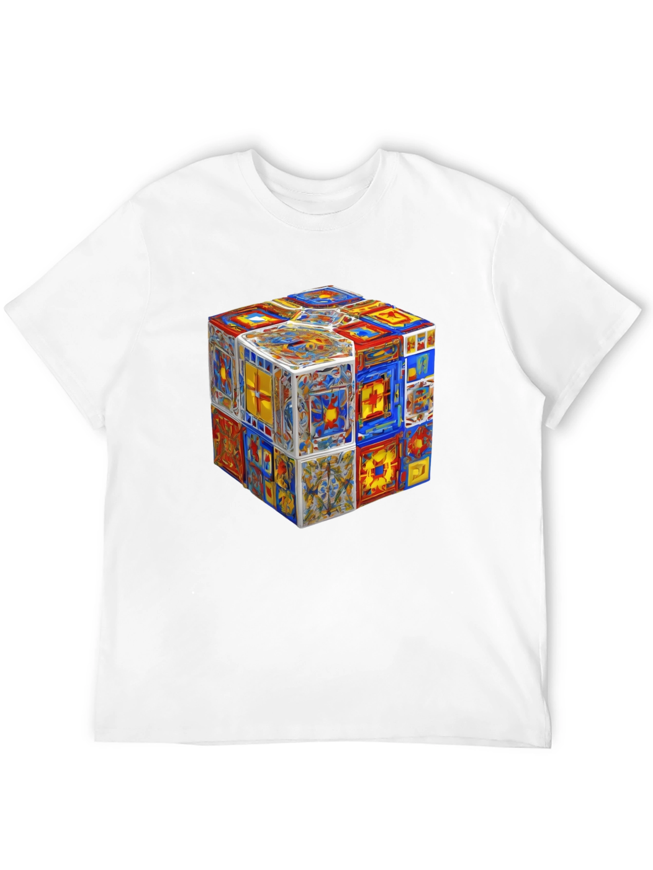Artistic Cube Graphic Tee - Unique Mens T-Shirt
