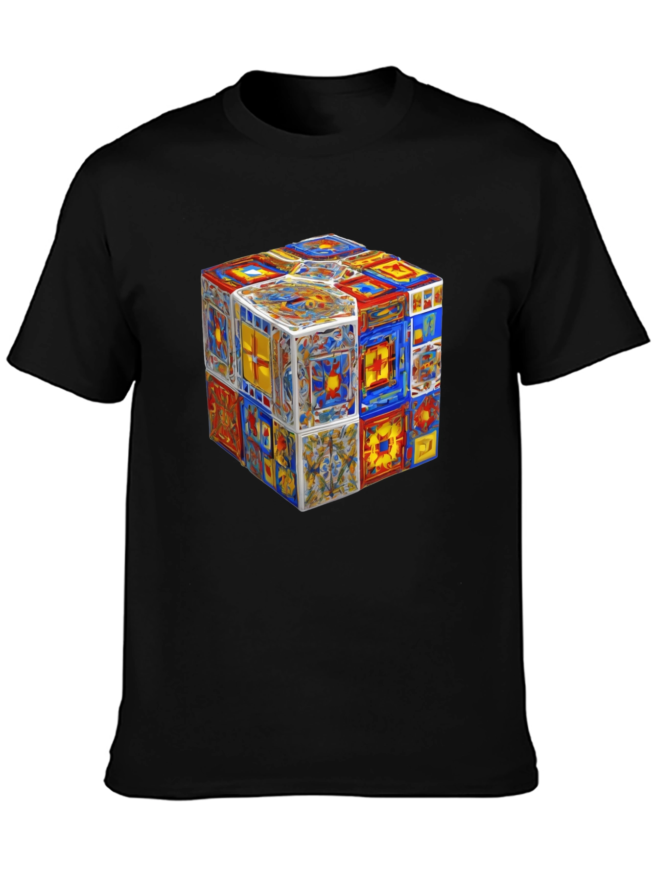 Artistic Cube Graphic Tee - Unique Mens T-Shirt