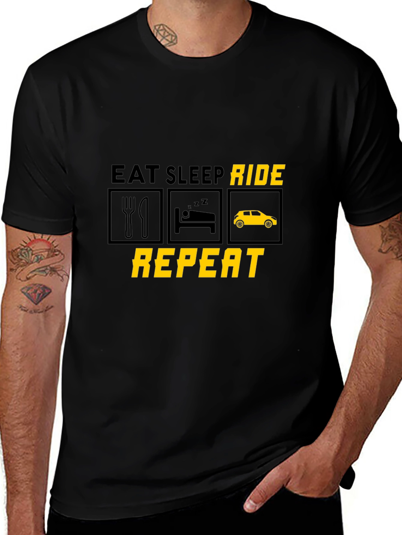 Eat Sleep Ride Repeat Graphic Tee