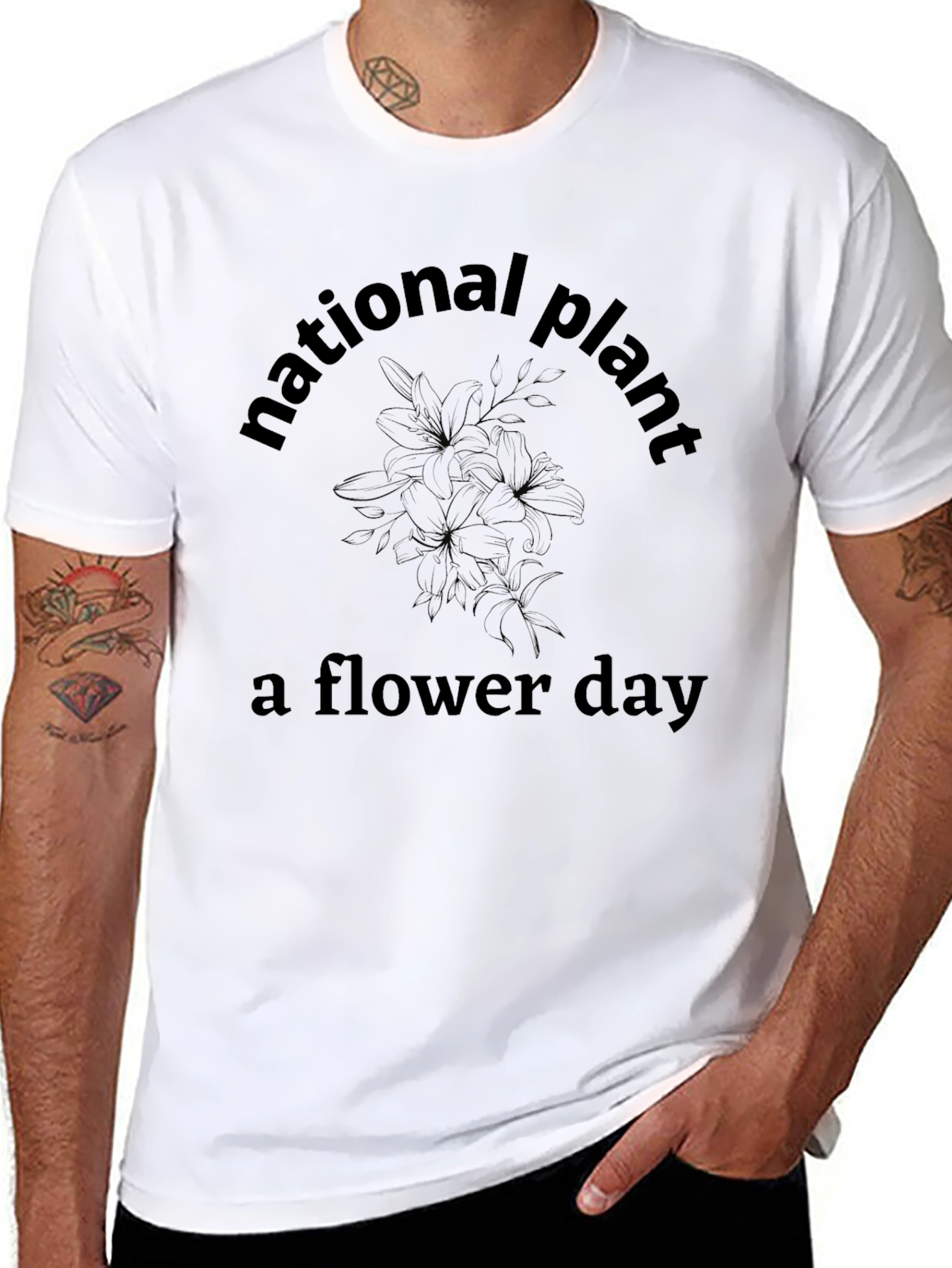 National Plant a Flower Day Black T-Shirt