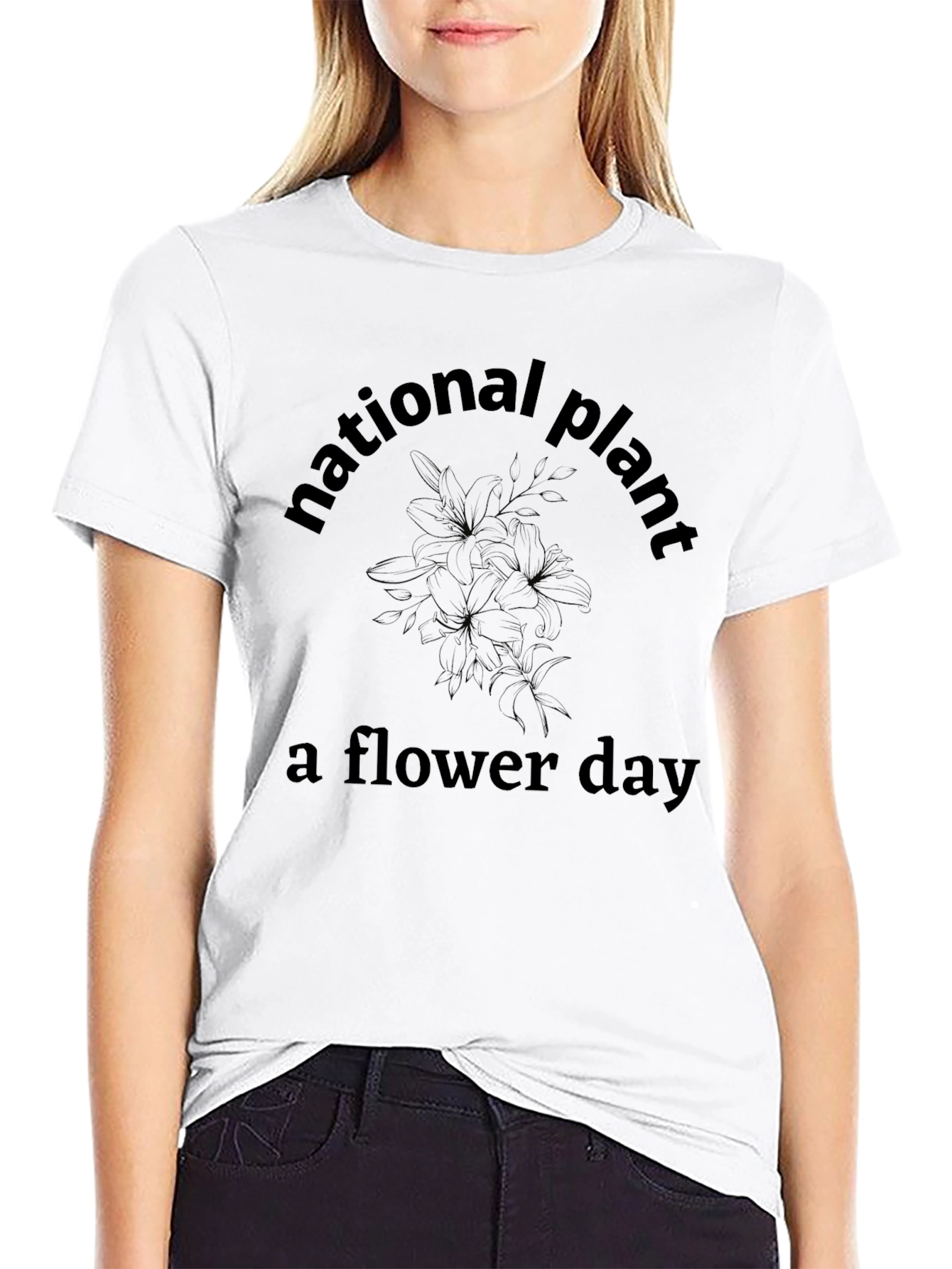 National Plant a Flower Day Black T-Shirt