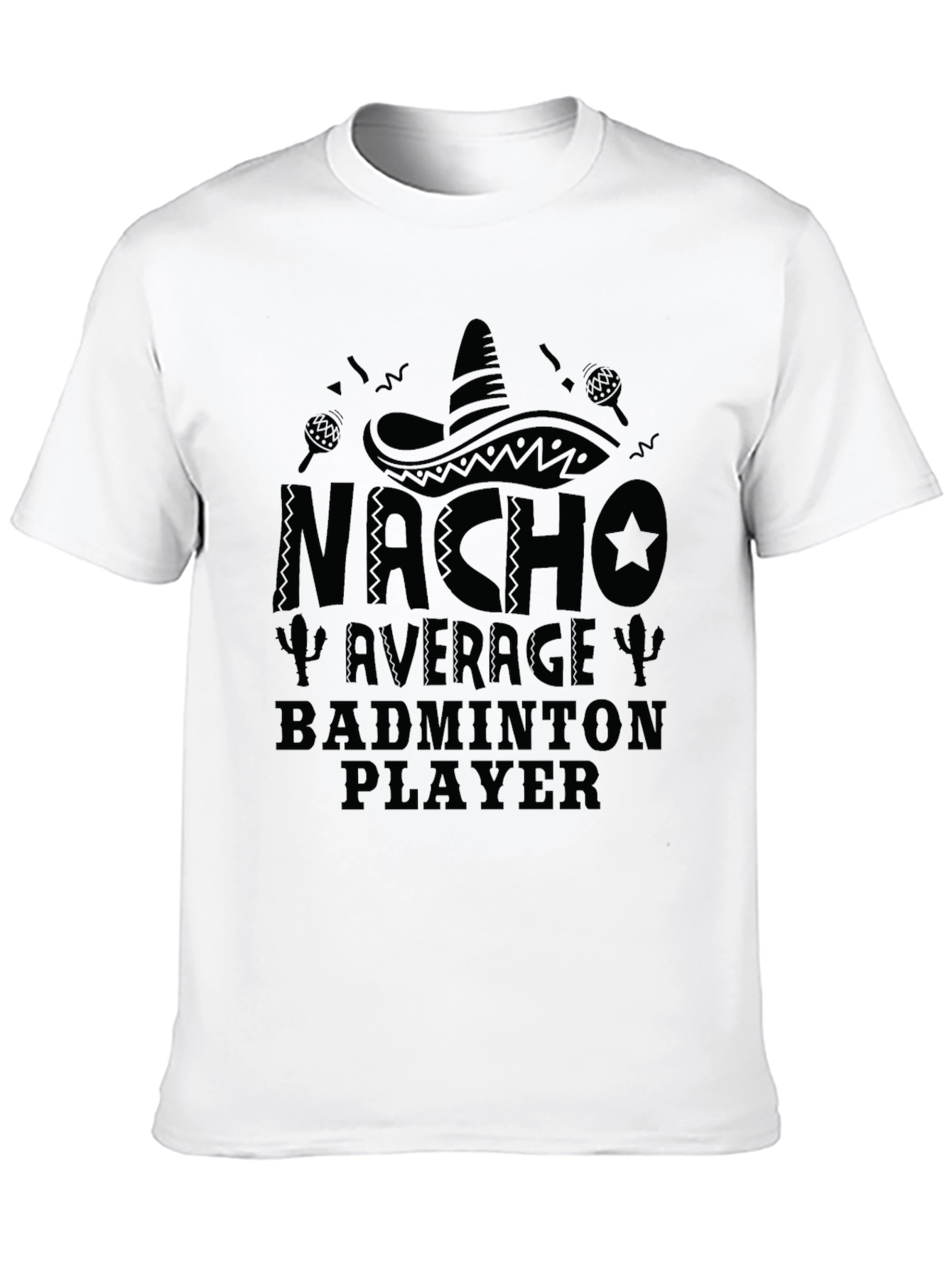 Nacho Average Badminton Player Black Graphic Tee