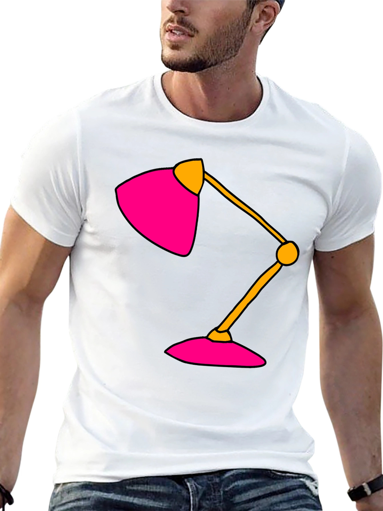 Pink Lamp Graphic T-Shirt - Unique Design Tee