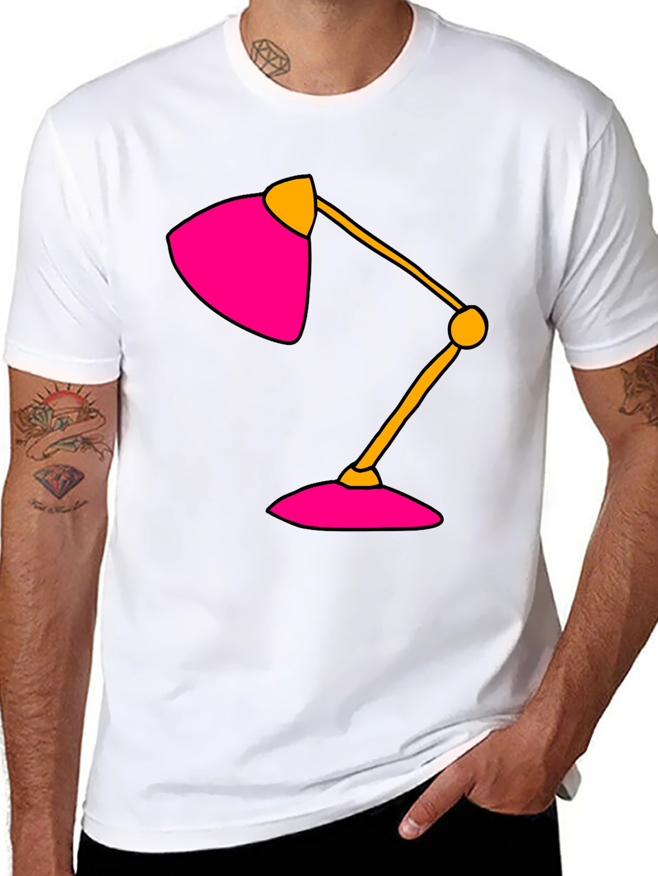 Pink Lamp Graphic T-Shirt - Unique Design Tee
