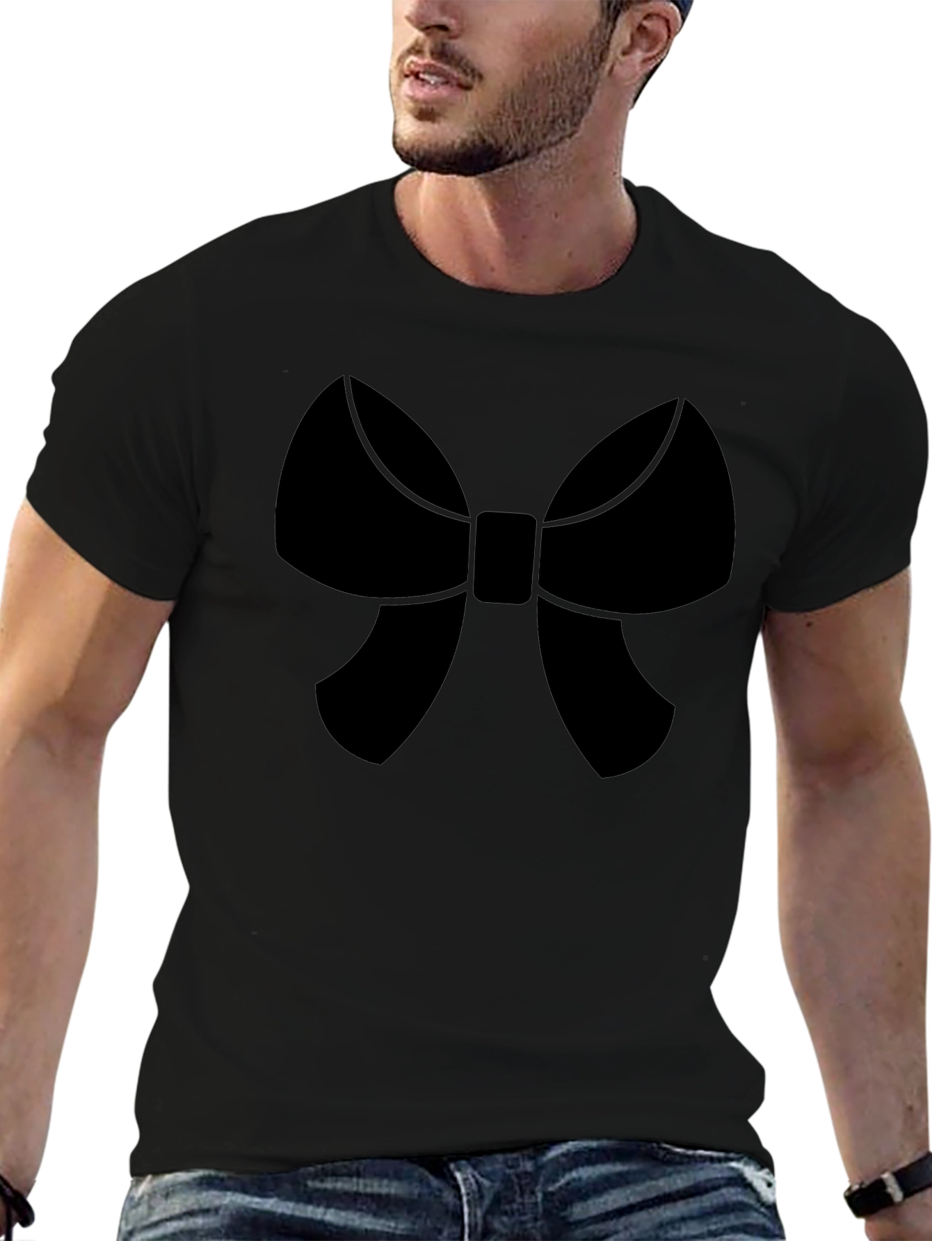 Bow Tie Graphic Black T-Shirt