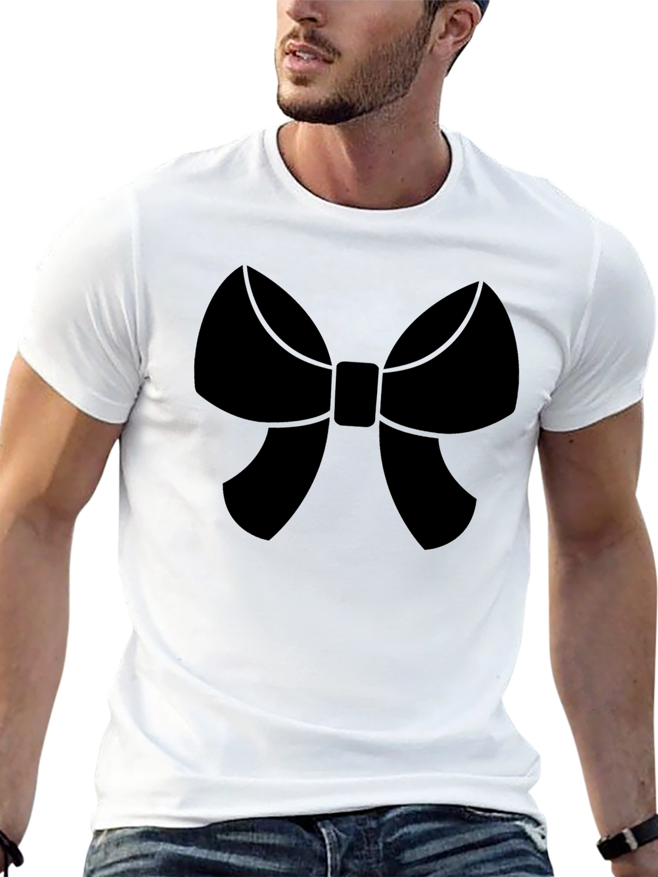 Bow Tie Graphic Black T-Shirt