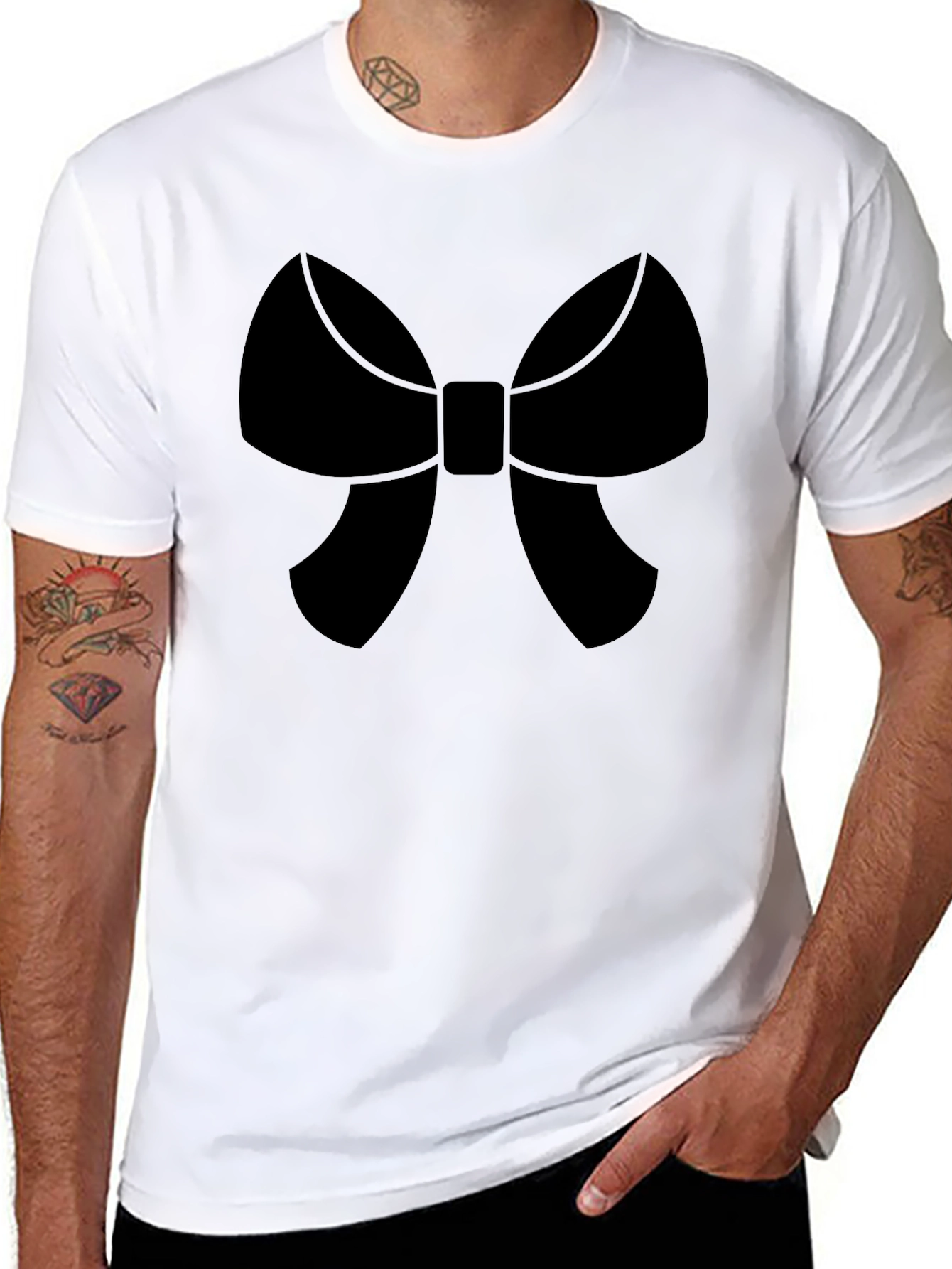 Bow Tie Graphic Black T-Shirt