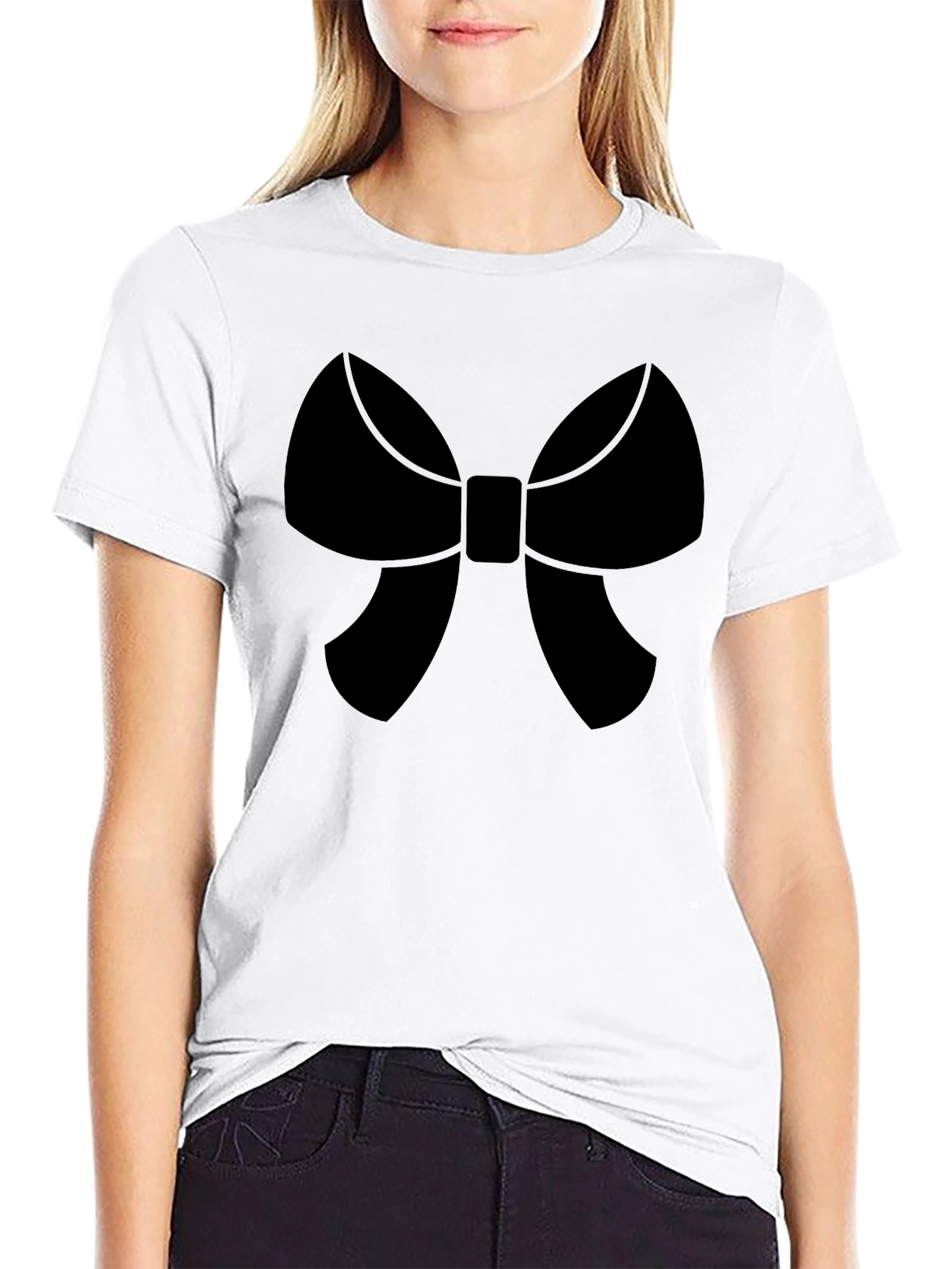 Bow Tie Graphic Black T-Shirt