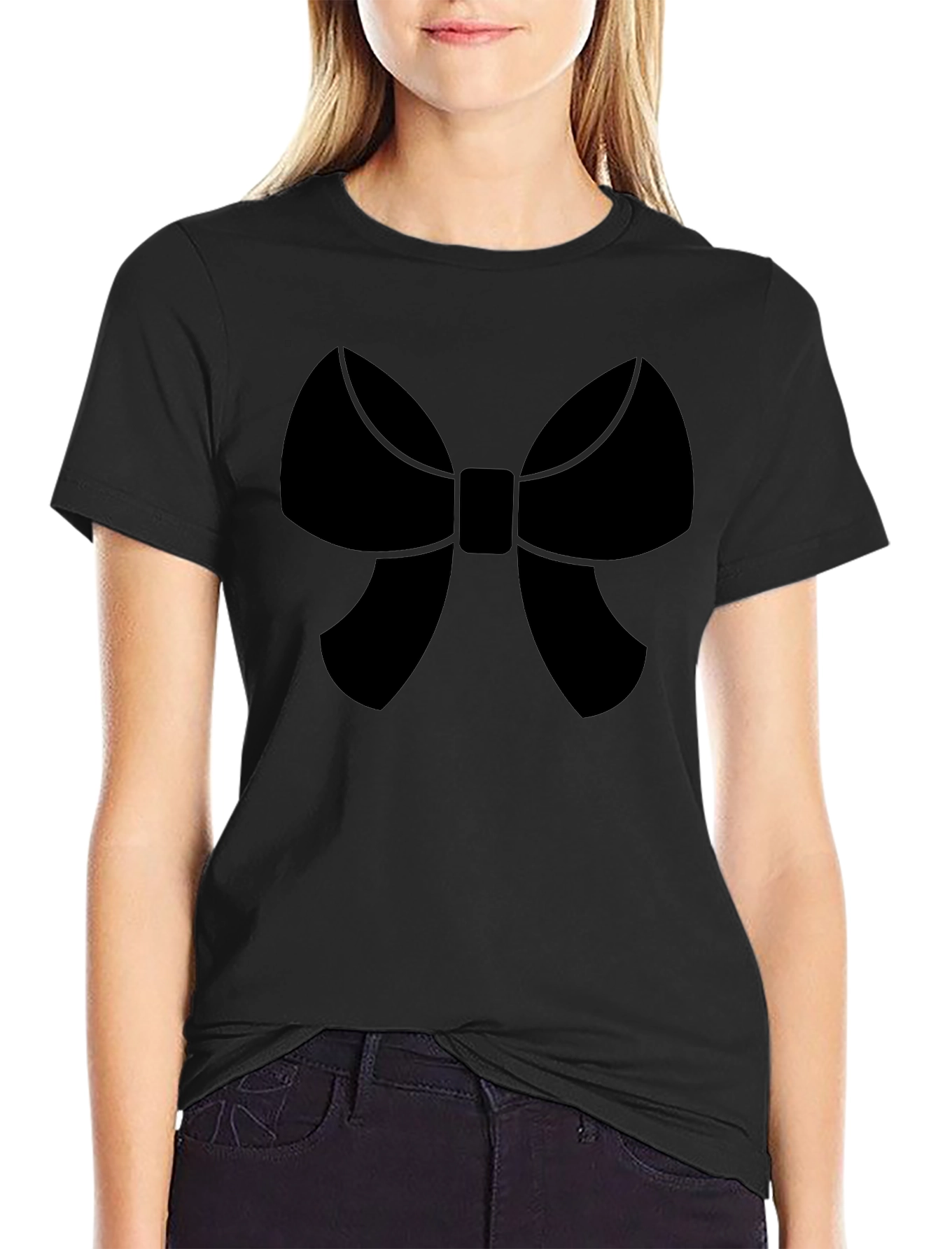 Bow Tie Graphic Black T-Shirt