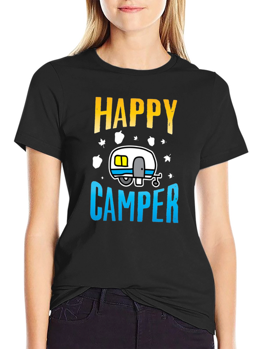 Happy Camper Graphic Tee - Camping Adventure Shirt
