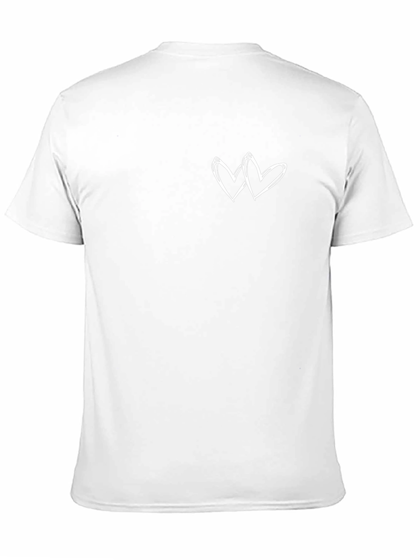 Black T-Shirt with White Heart Graphic