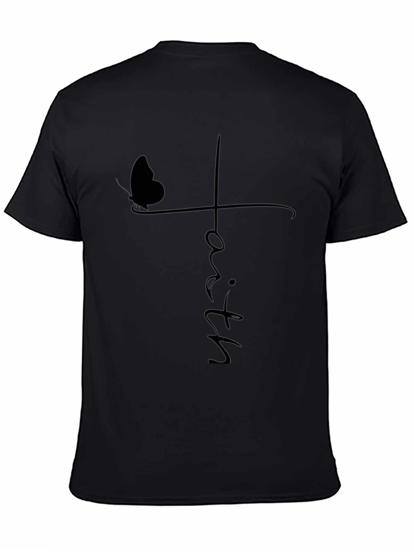 Faith Butterfly Graphic Tee - Unisex Black T-Shirt