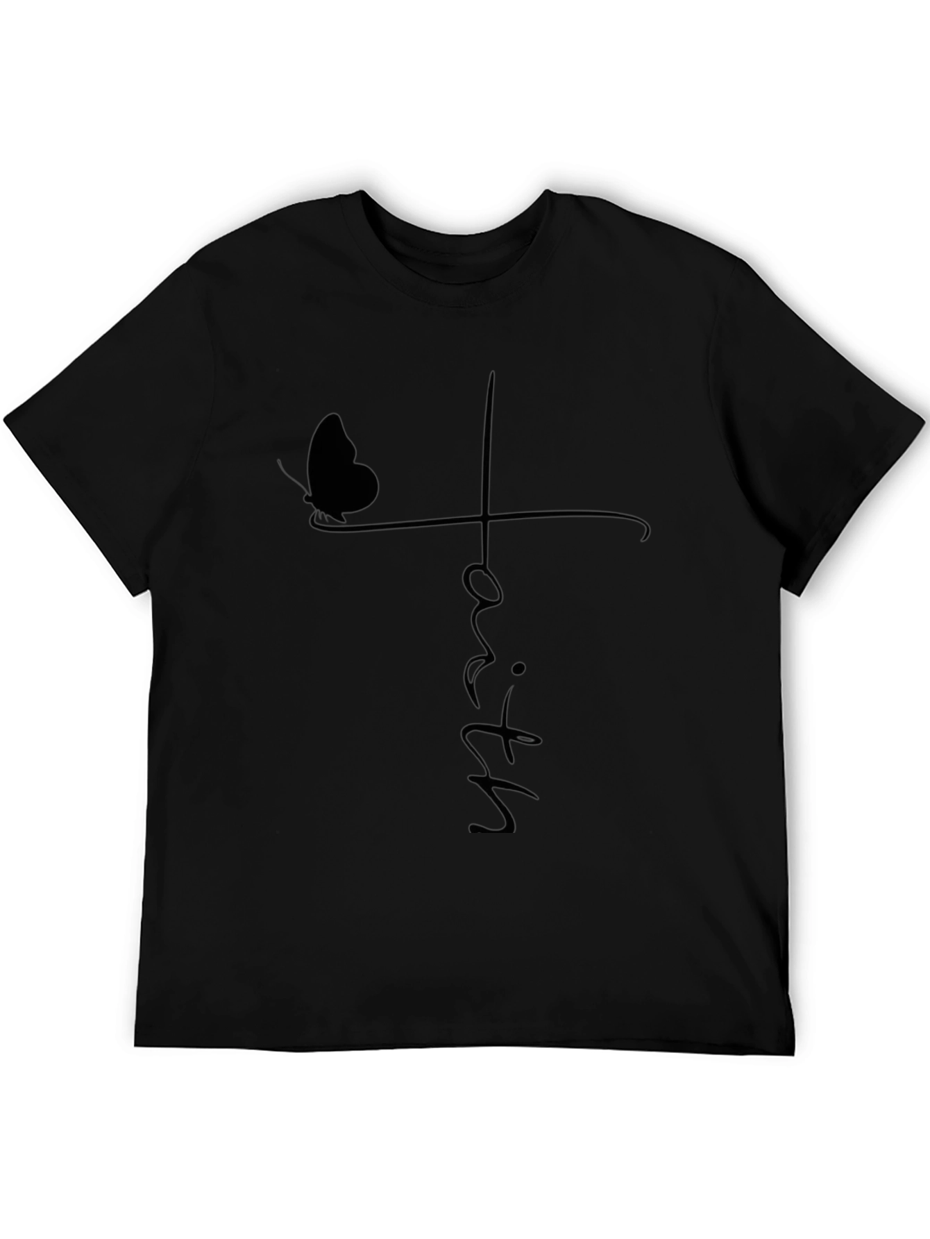 Faith Butterfly Graphic Tee - Unisex Black T-Shirt