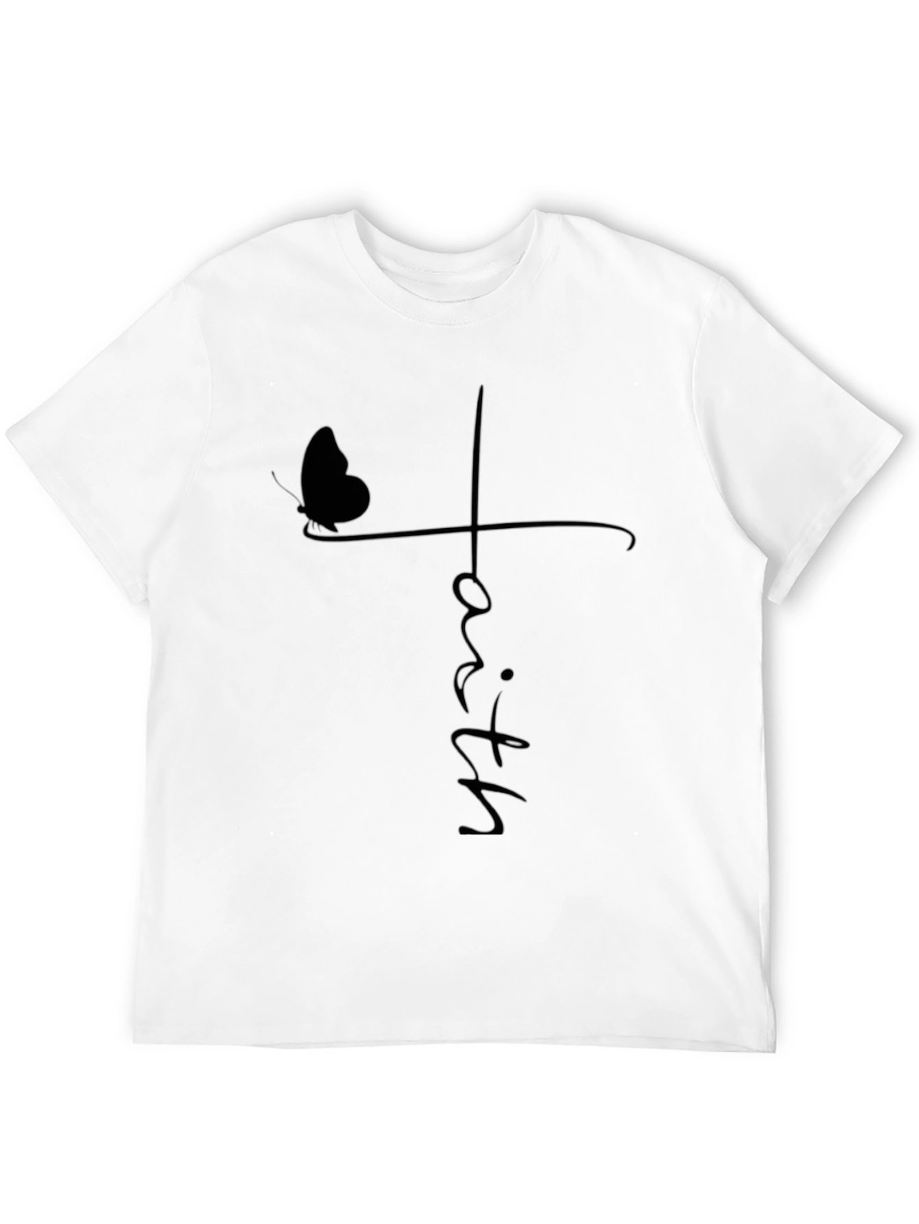 Faith Butterfly Graphic Tee - Unisex Black T-Shirt