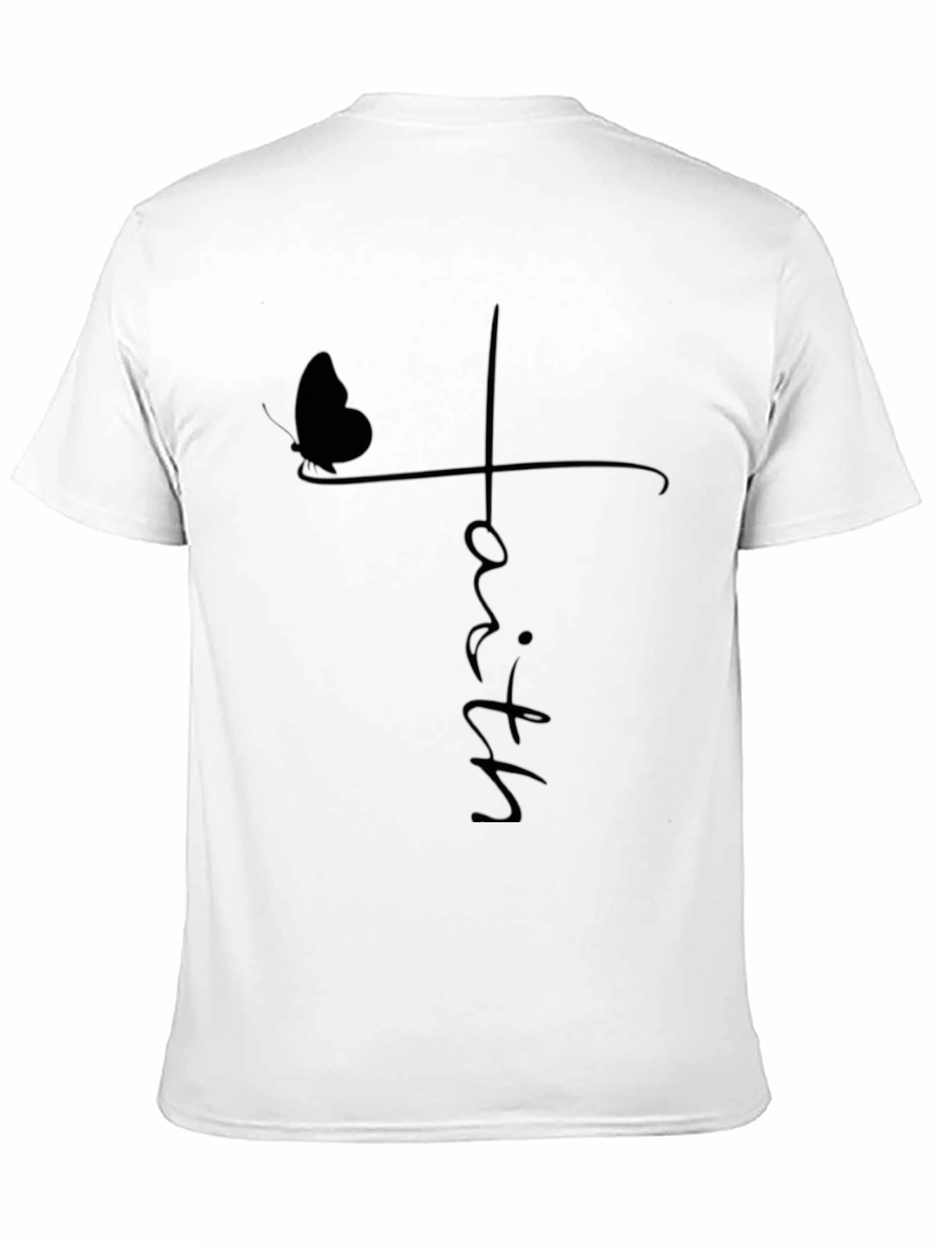 Faith Butterfly Graphic Tee - Unisex Black T-Shirt